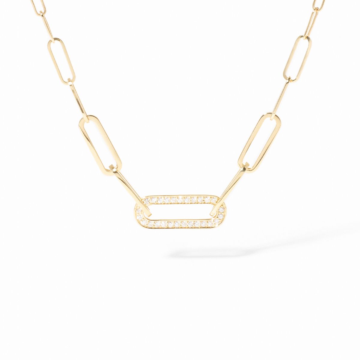 Collier Maillon petit modèle or jaune et diamants