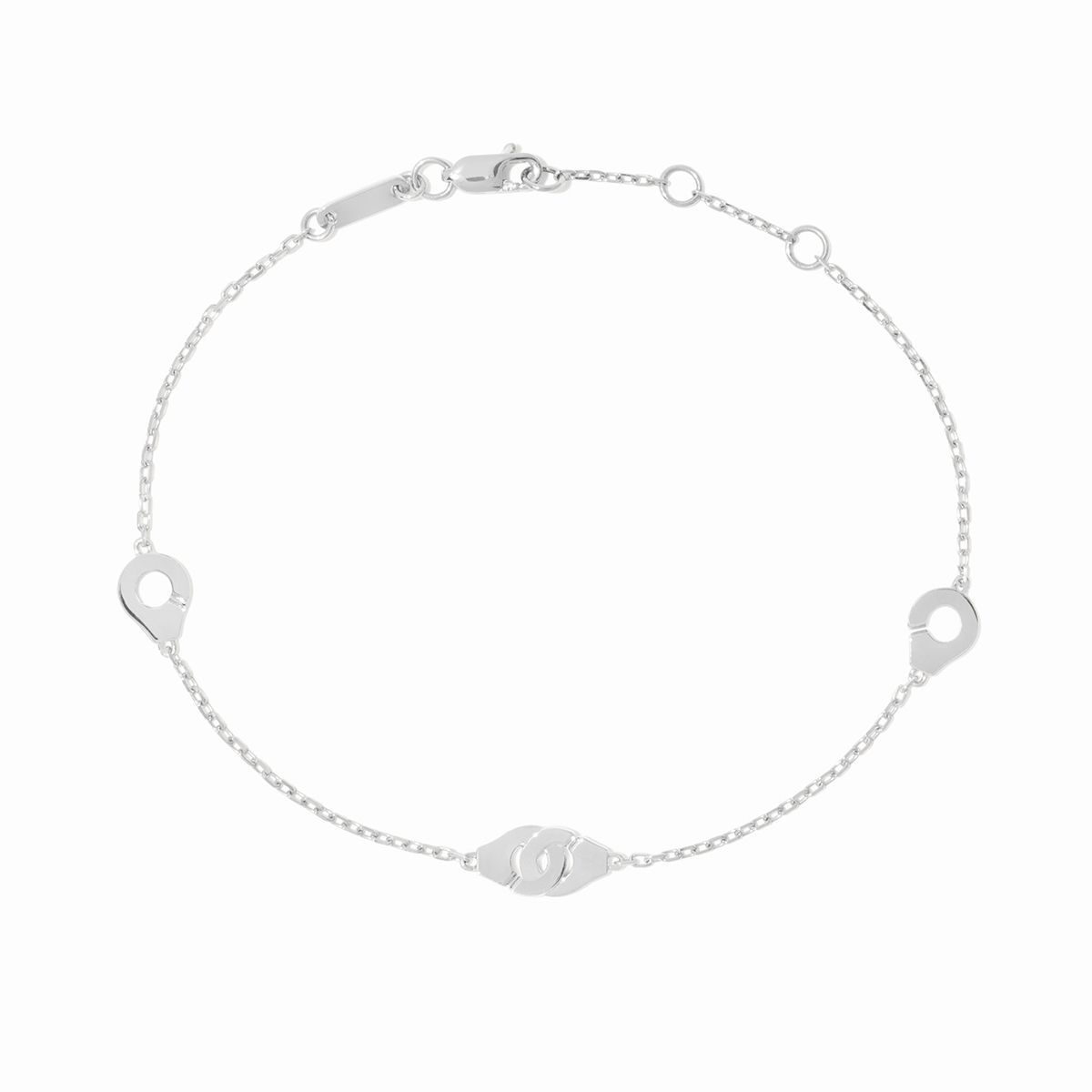 Bracelet Menottes dinh van R5 or blanc