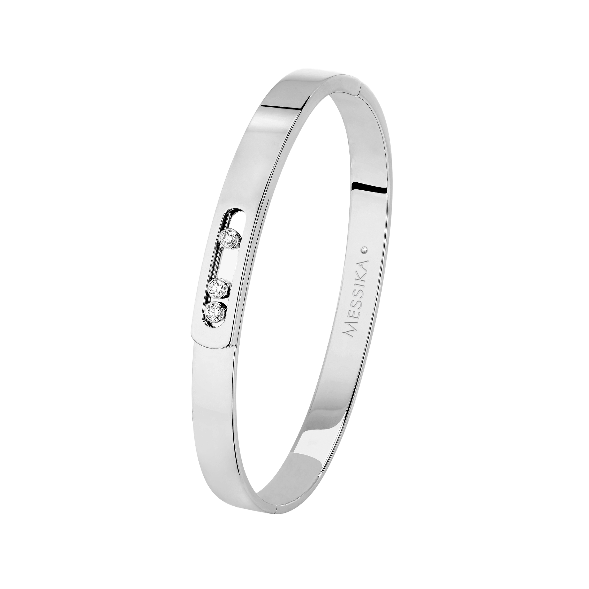 Bracelet Bangle Move Noa MM Grandes Tailles Diamant Or Blanc