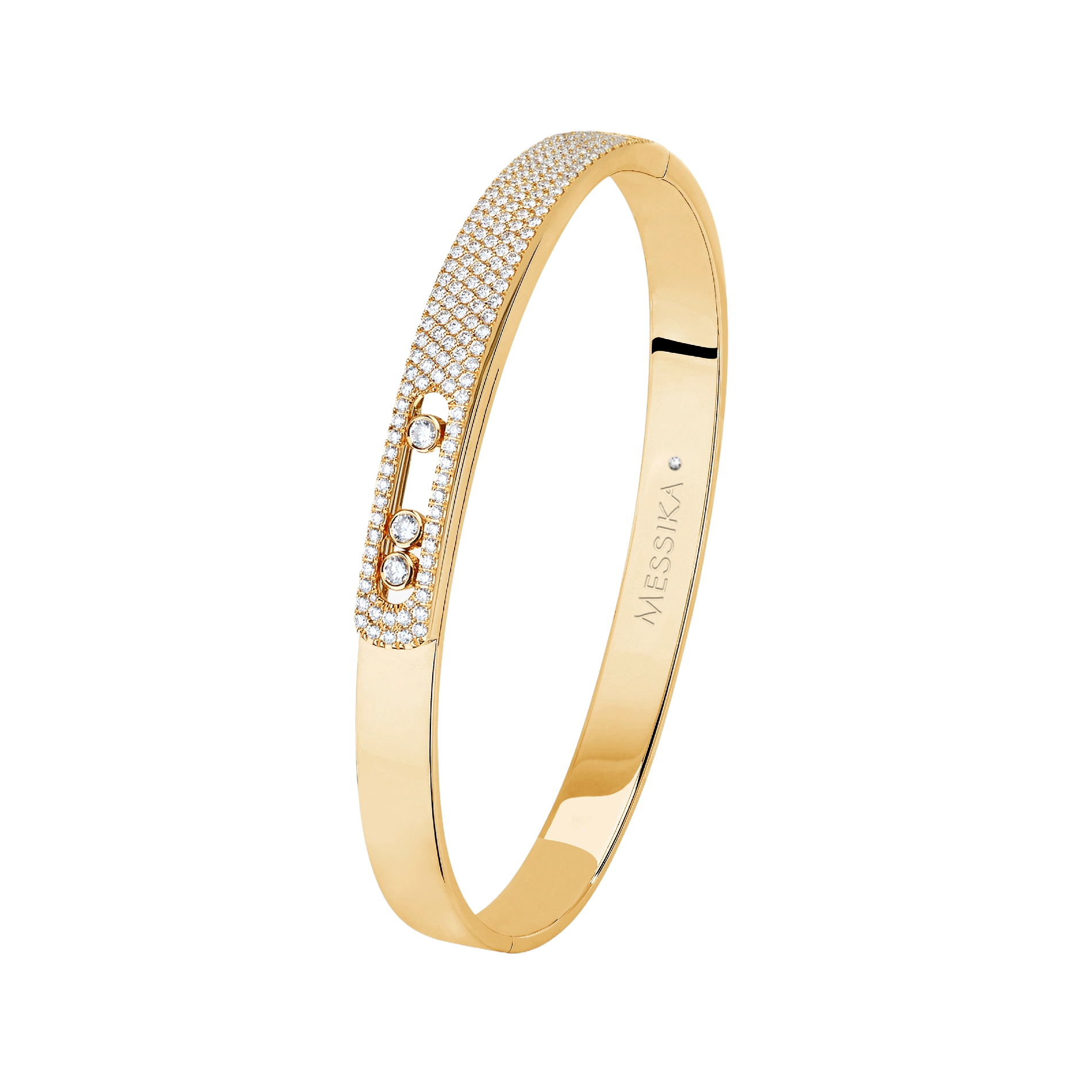 Bracelet Bangle Move Noa MM Pavé Grandes Tailles Diamant Or Jaune