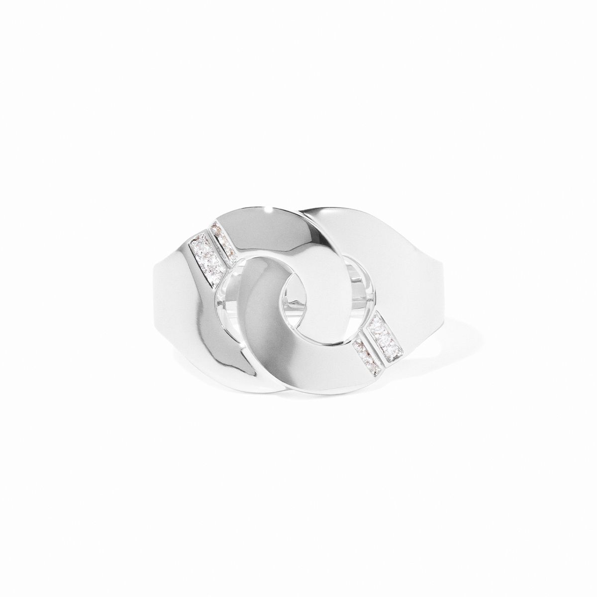 Bague Menottes dinh van R12 or blanc et diamants