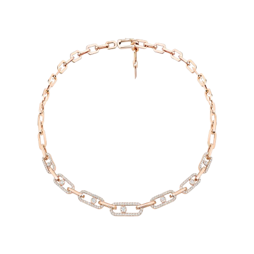 Collier Move Link Pavé Or Rose Move Link Référence :  14042-RG -1