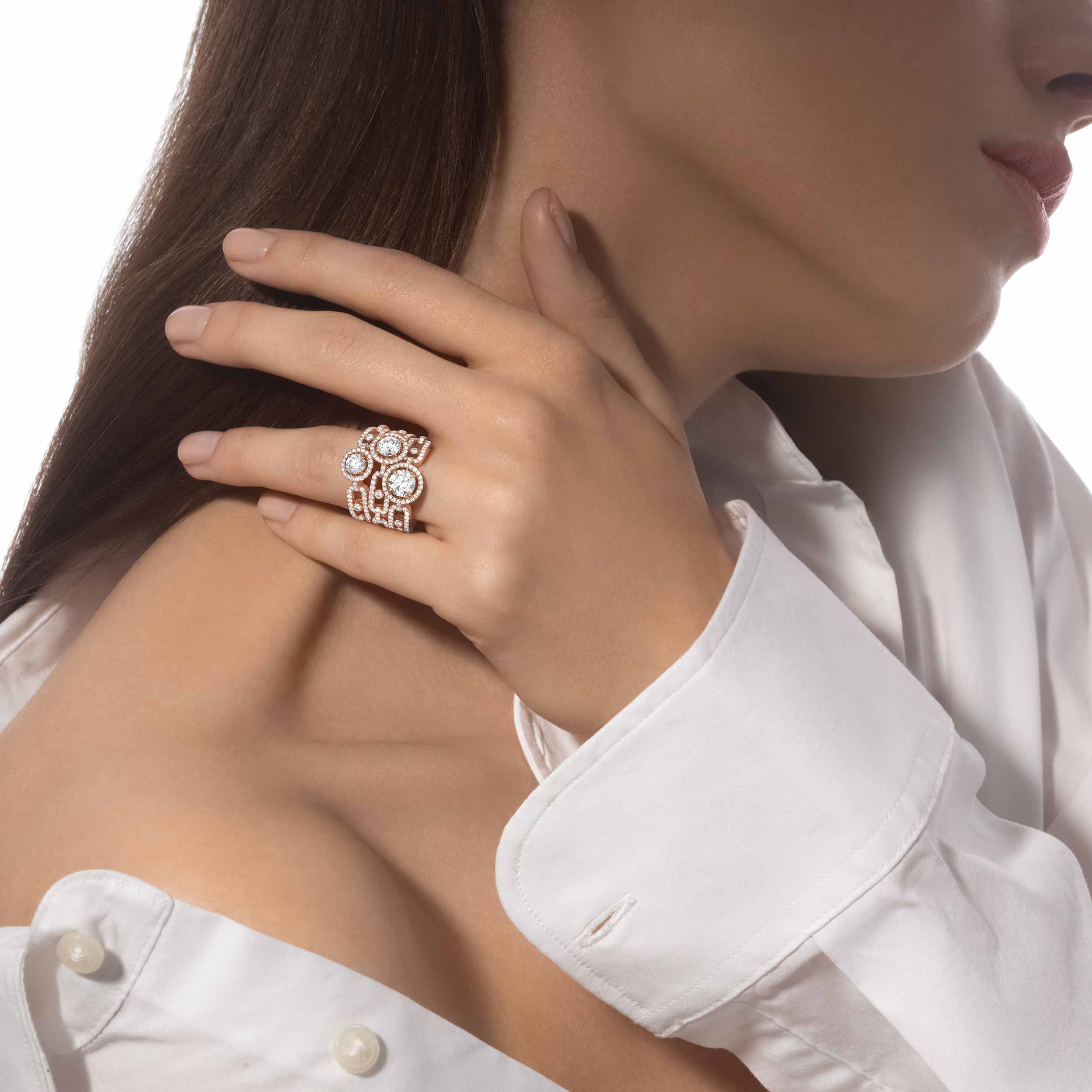 Bague Solitaire Move Link 0,70ct Diamant Or Rose Move Link Référence :  13749-PG -4