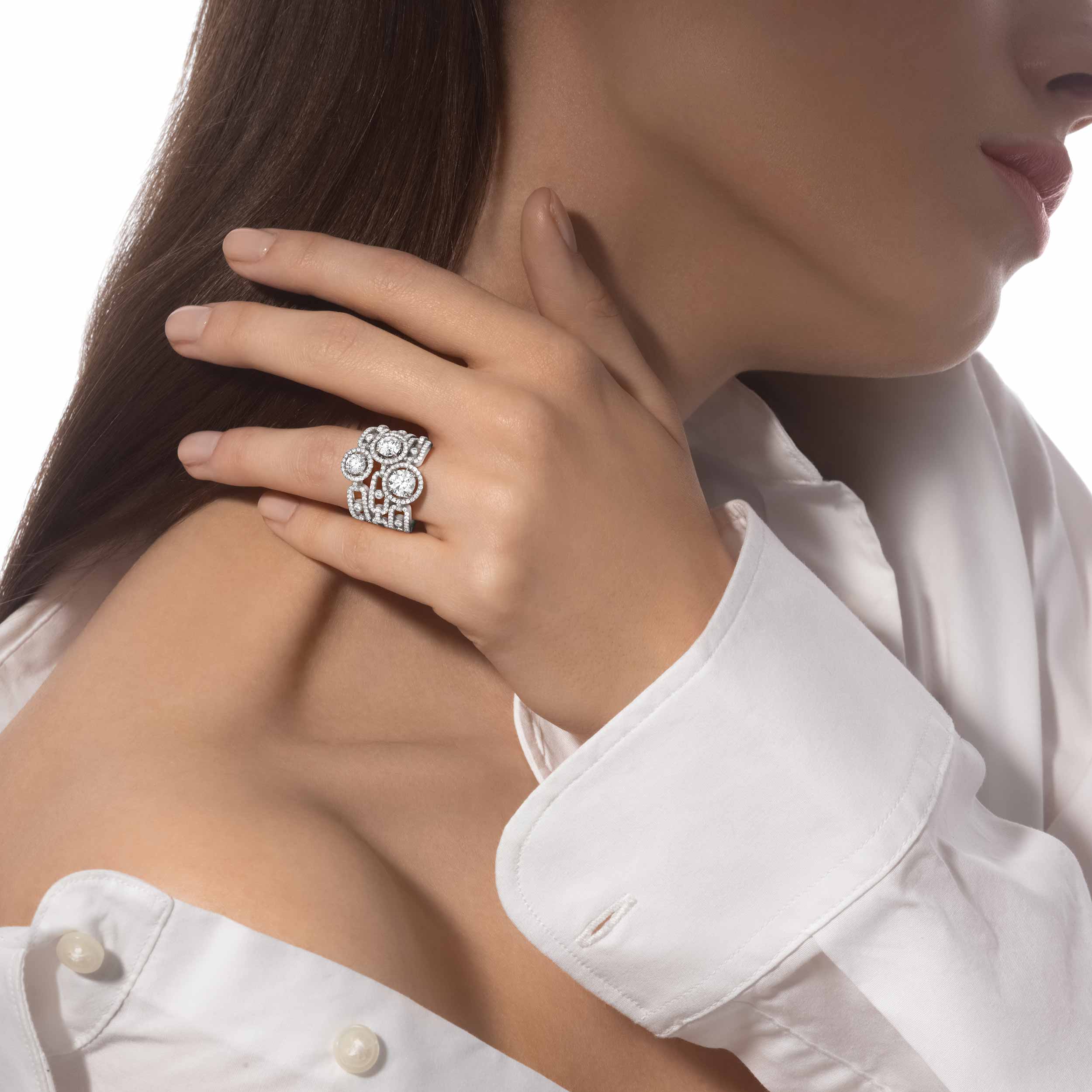 Bague Solitaire Move Link 0,70ct Diamant Or Blanc Move Link Référence :  13749-WG -4