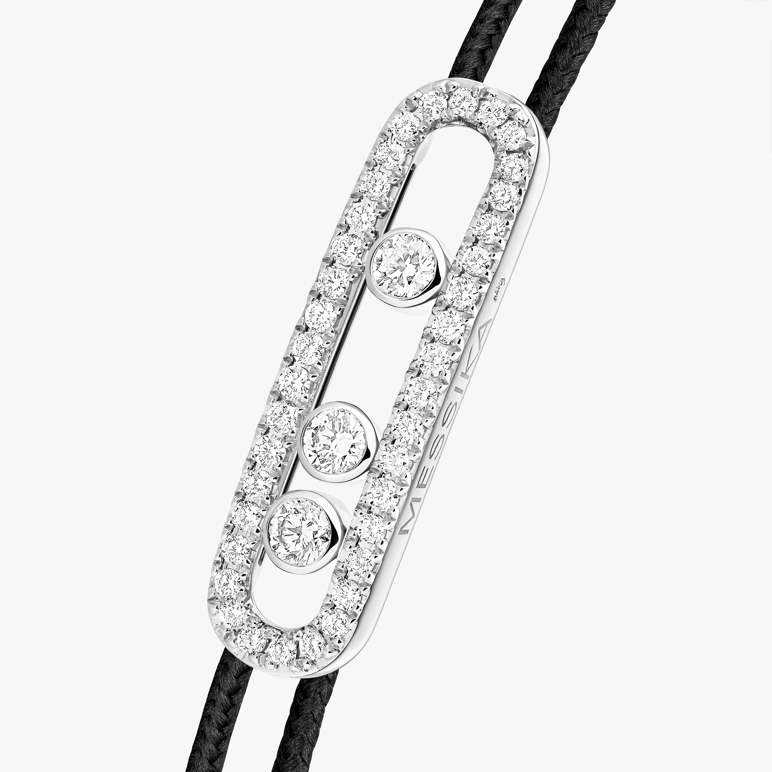 Bracelet Cordon Messika CARE(S) Noir Pavé Diamant Or Blanc Messika CARE(S) Référence :  14141-WG -3