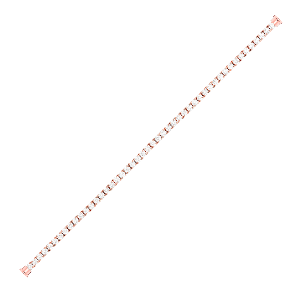 Bracelet ligne diamants or rose 750/1000e Force 10 Référence :  6J0192 -2