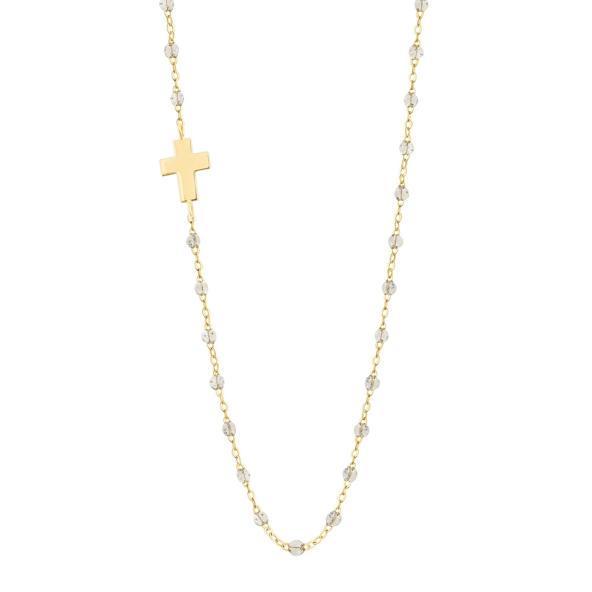 Collier sparkle Croix de côté, or jaune, 42 cm madone Référence :  b1co002j4942xx -1