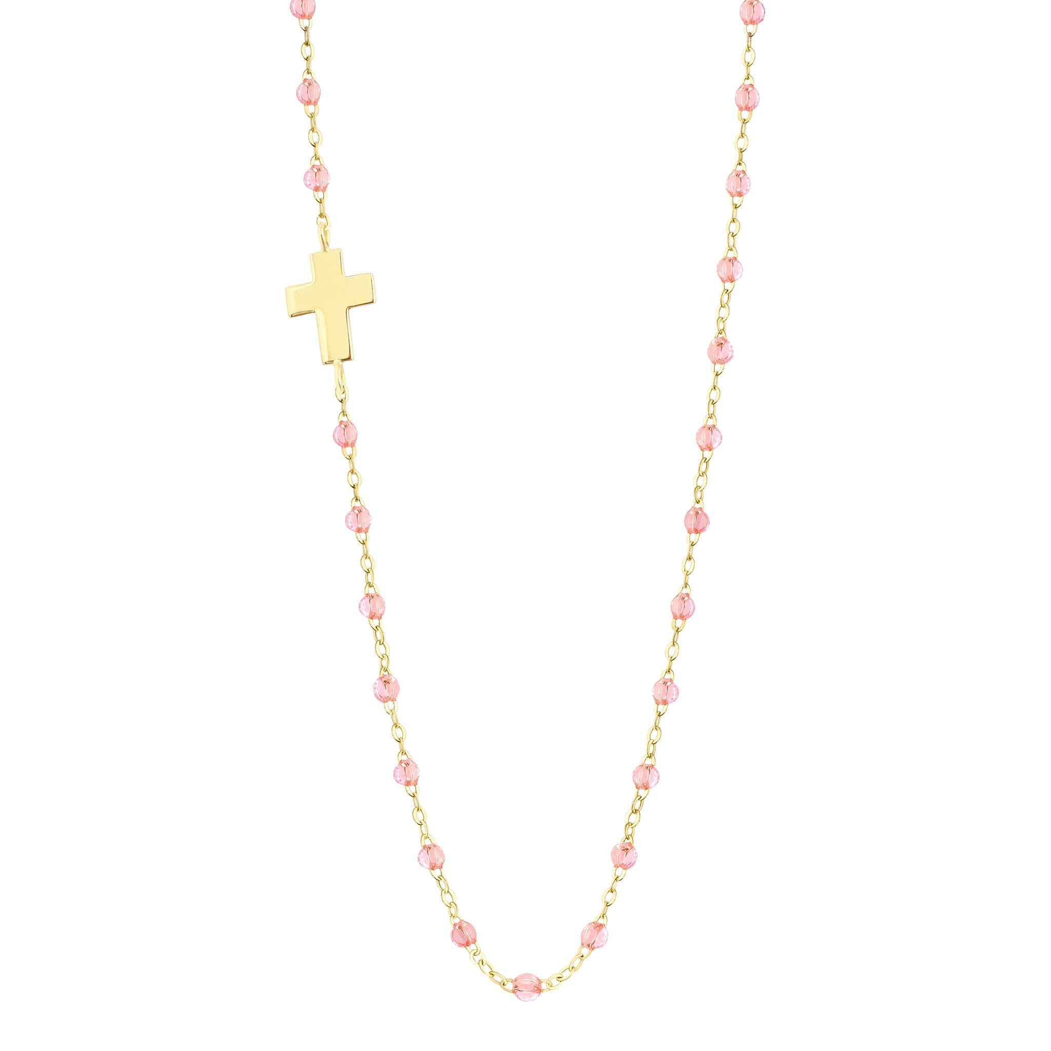 Collier rosée Croix de côté, or jaune, 42 cm madone Référence :  b1co002j5342xx -1