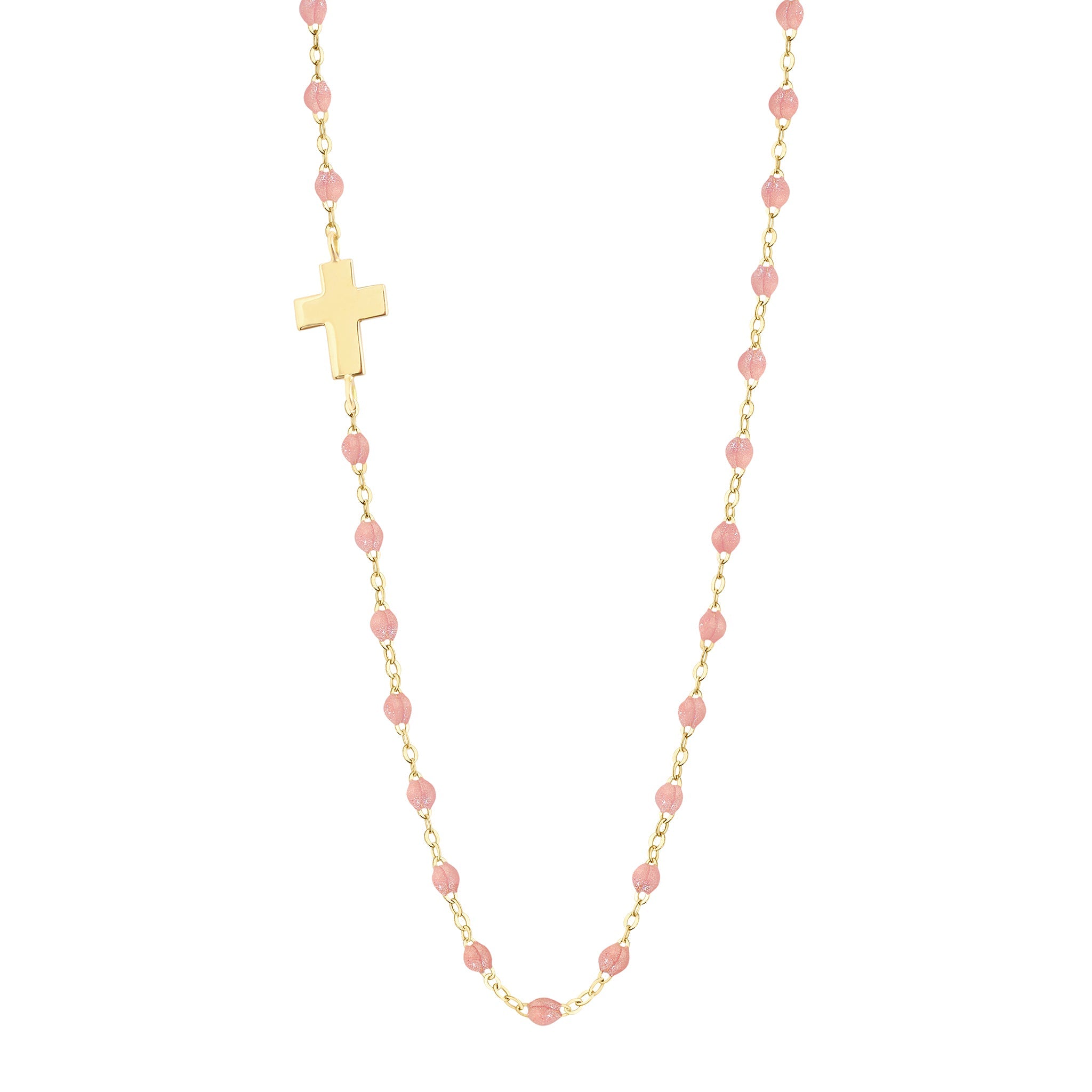 Collier blush Croix de côté, or jaune, 42 cm madone Référence :  b1co002j6342xx -1