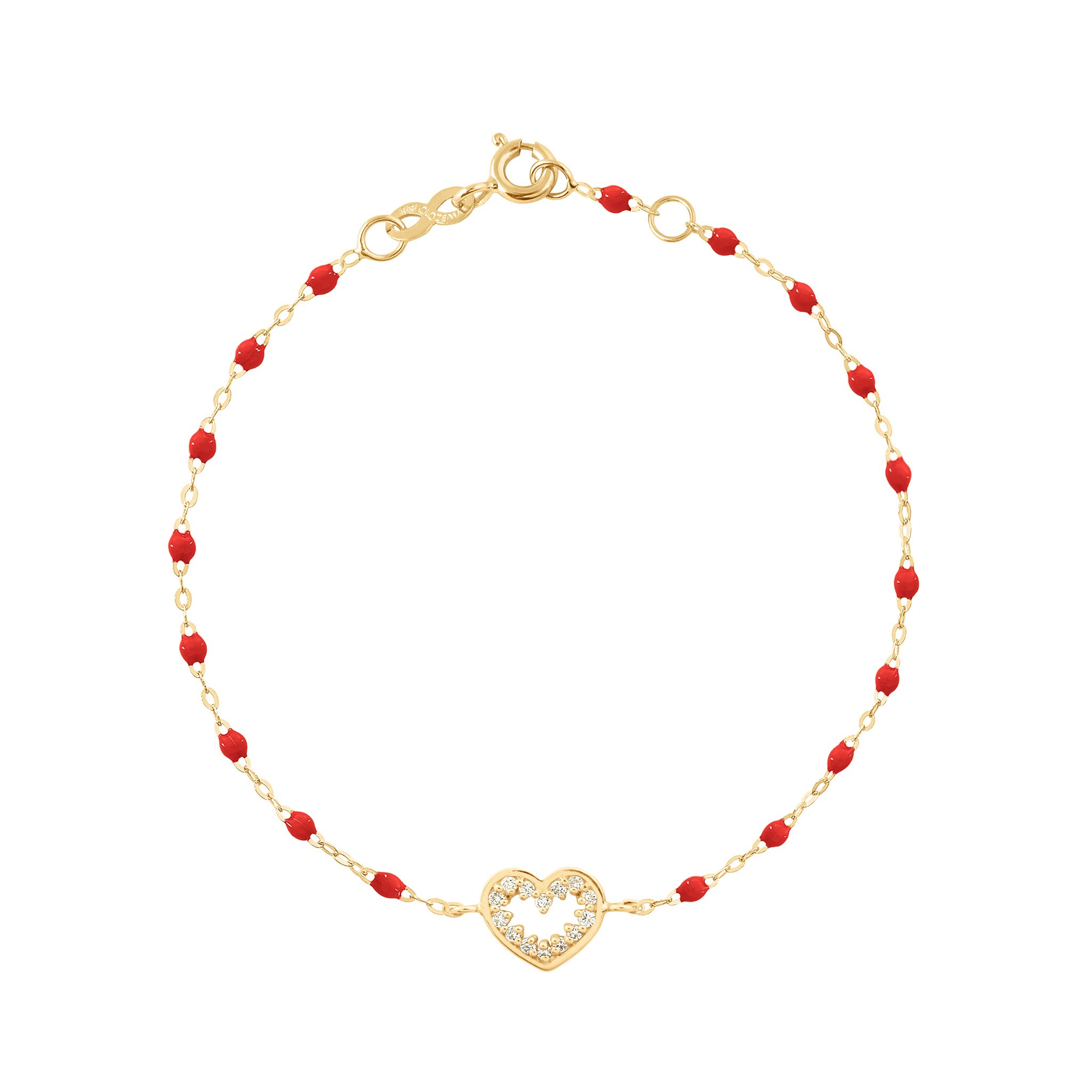 Collier coquelicot Cœur Suprême, diamants, or jaune, 42 cm