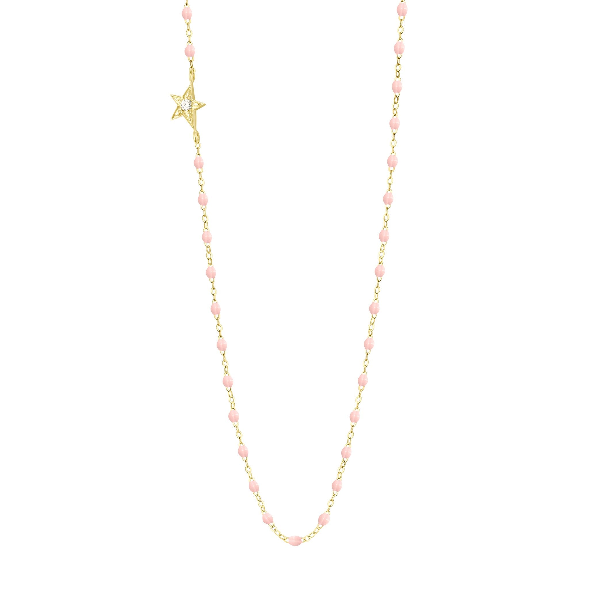 Collier rose bébé Etoile, diamant, or jaune, 42 cm pirate Référence :  b1et005j2842di -1