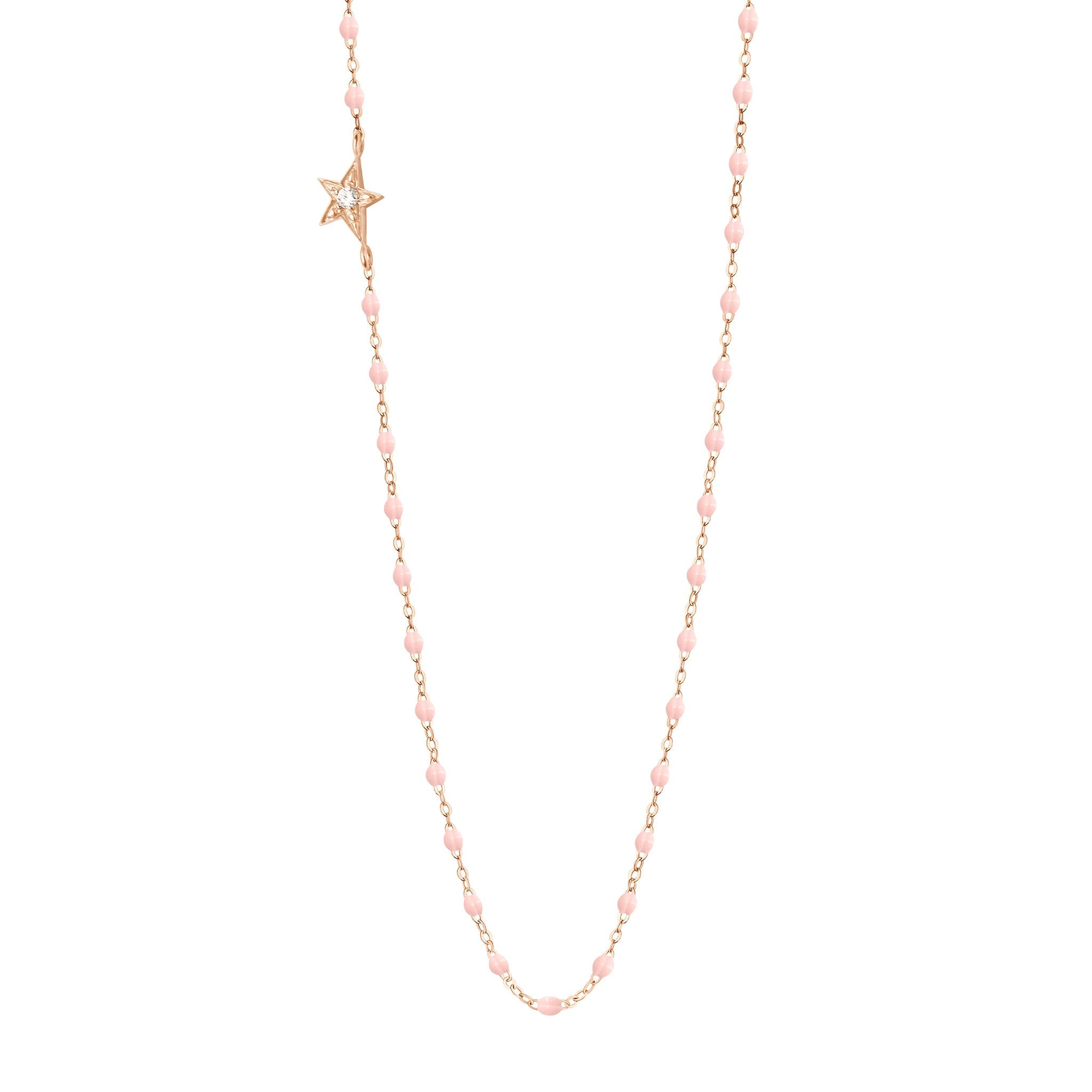 Collier rose bébé Etoile, diamant, or rose, 42 cm pirate Référence :  b1et005r2842di -1