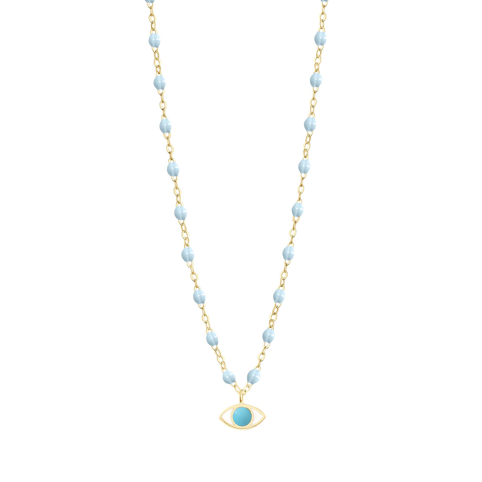 Collier Eye Classic bleu layette, or jaune, 42 cm voyage Référence :  b1ey002j1542xx -1