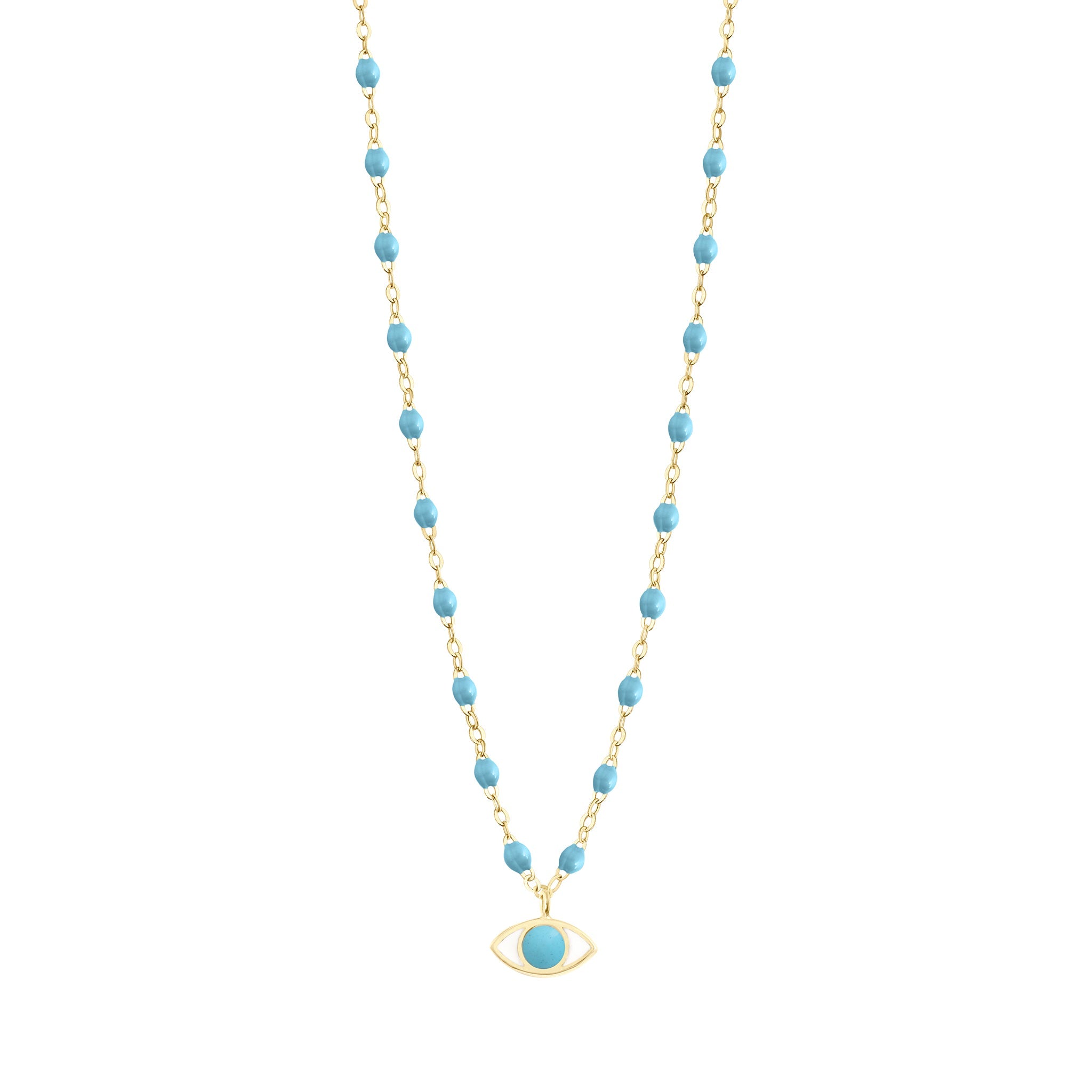 Collier Eye Classic turquoise, or jaune, 42 cm voyage Référence :  b1ey002j3442xx -1