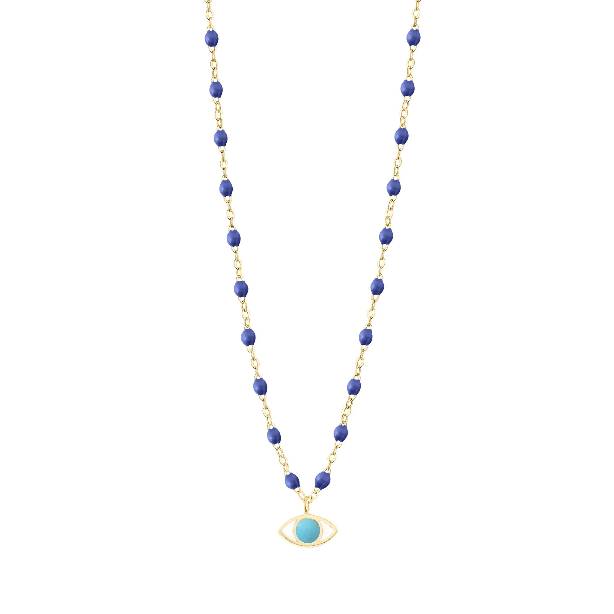 Collier Eye Classic bleuet, or jaune, 42 cm voyage Référence :  b1ey002j4542xx -1