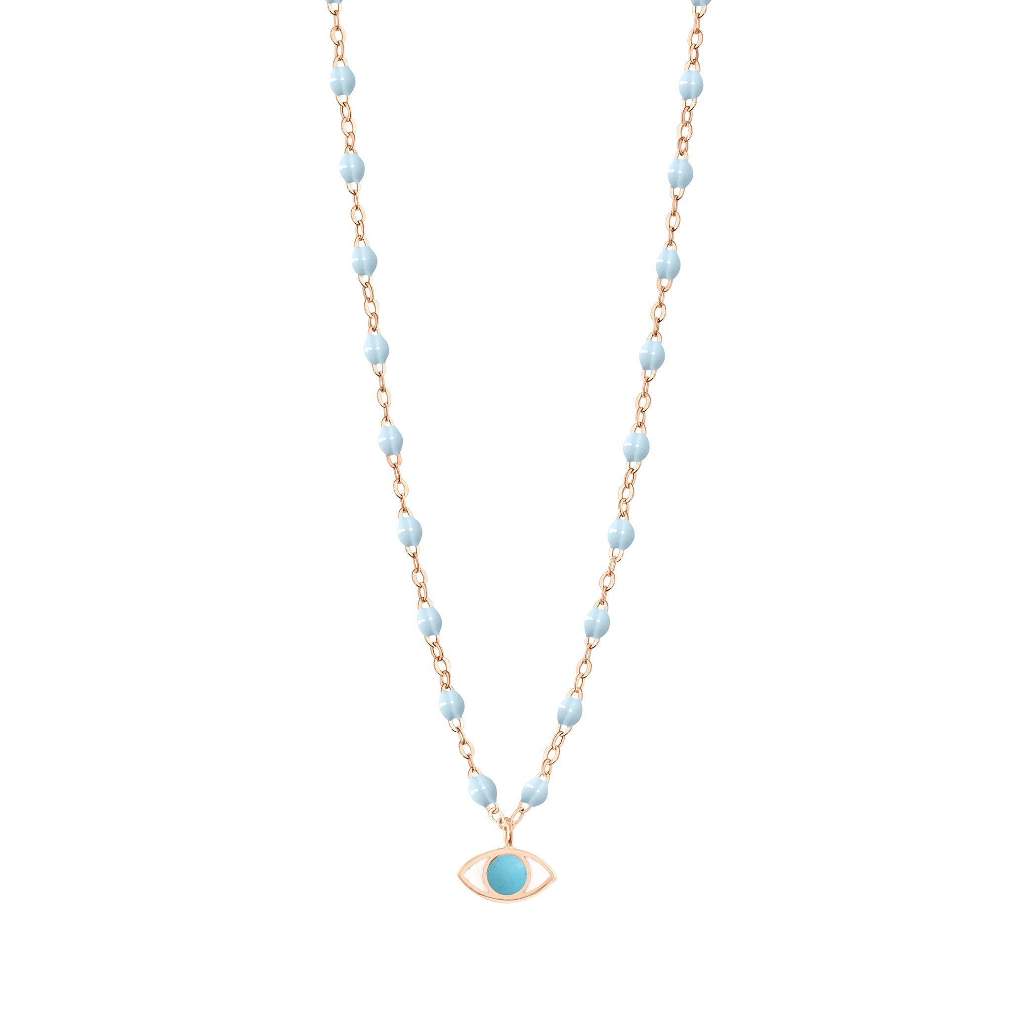 Collier Eye Classic bleu layette, or rose, 42 cm voyage Référence :  b1ey002r1542xx -1