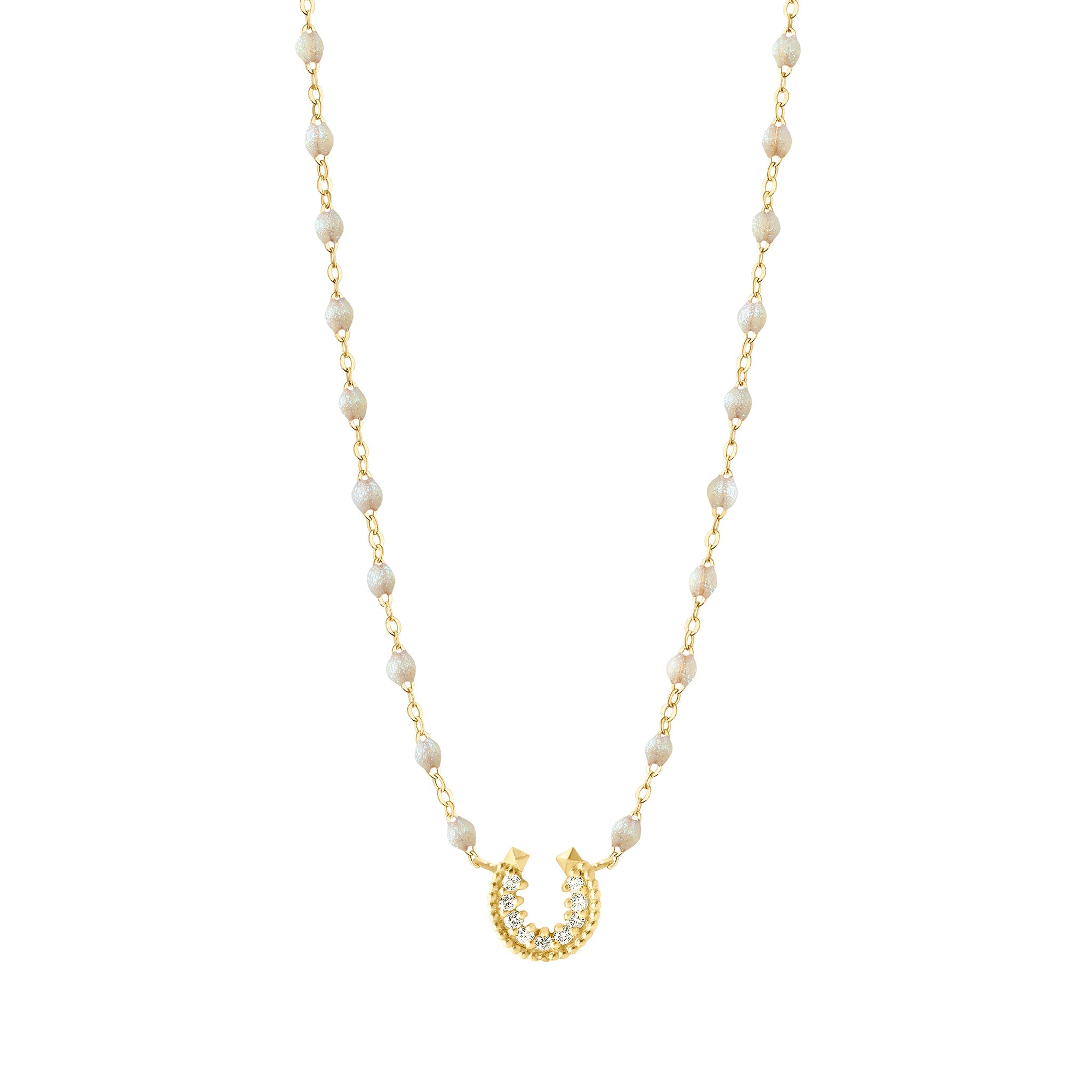 Collier opale Fer à cheval, diamants, or jaune, 42 cm voyage Référence :  b1fc001j6142di -1