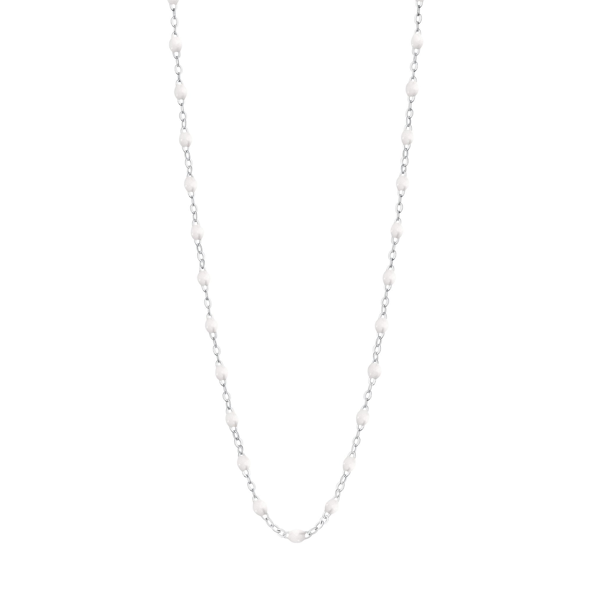 Collier blanc Classique Gigi, or blanc, 45 cm