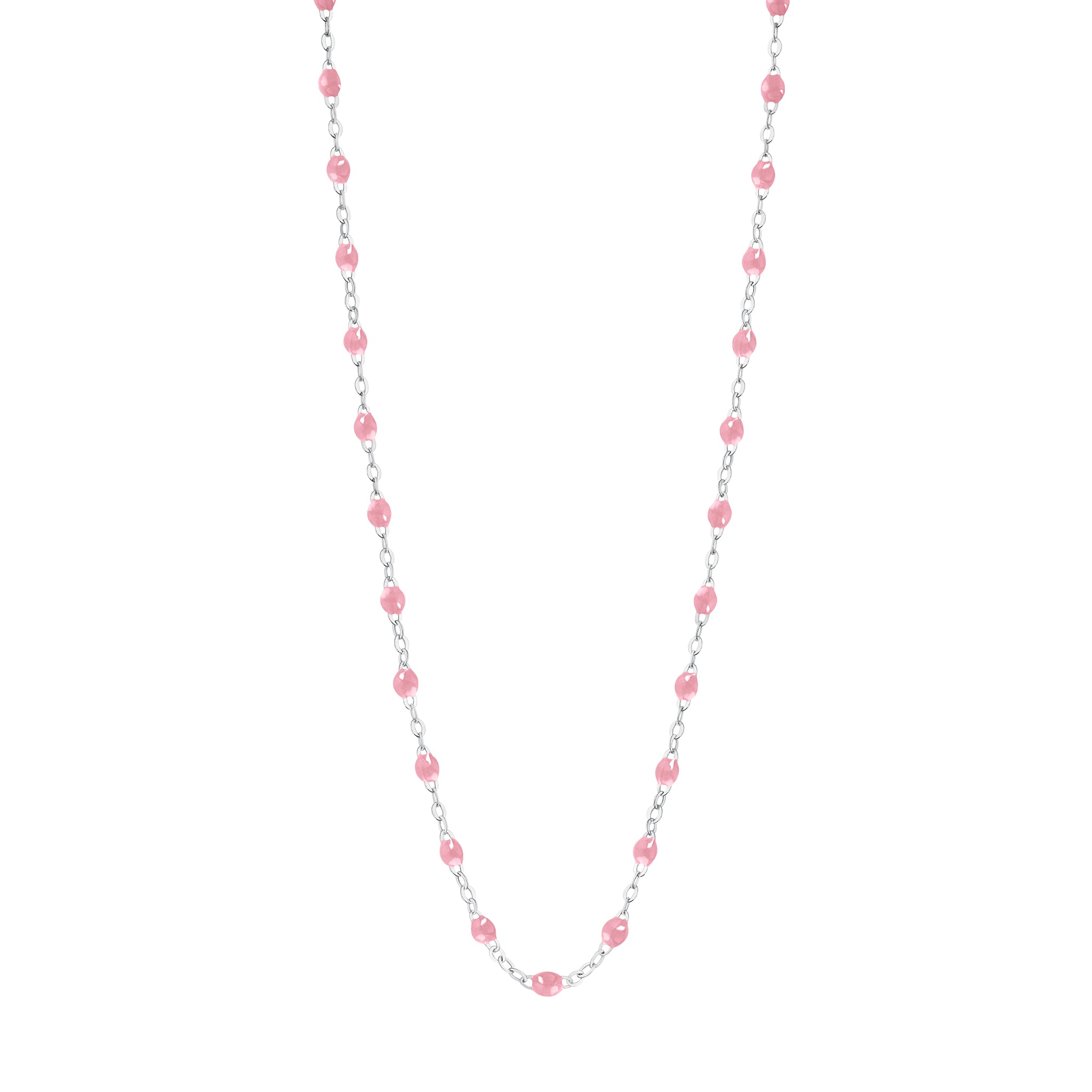 Collier fuchsia Classique Gigi, or blanc, 42 cm