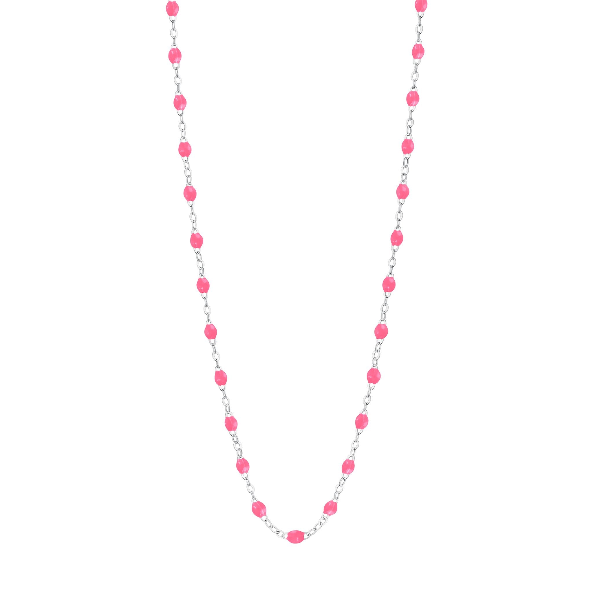 Collier rose fluo Classique Gigi, or blanc, 50 cm classique gigi Référence :  b1gi001g2950xx -1