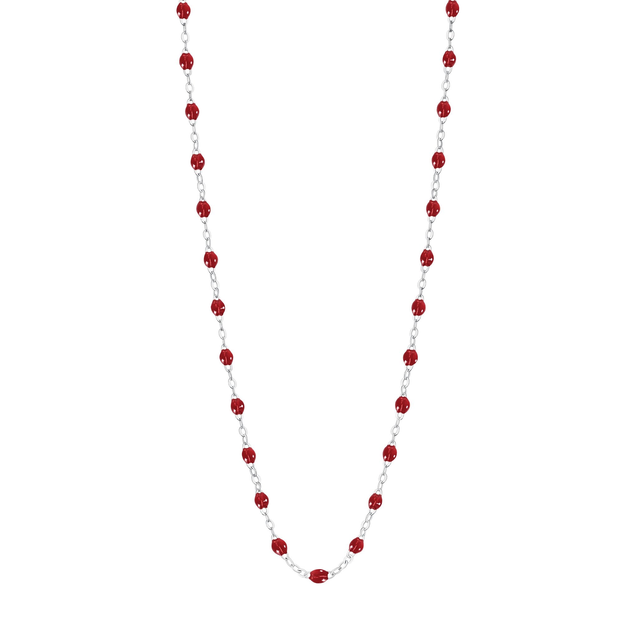 Collier rouge Classique Gigi, or blanc, 42 cm