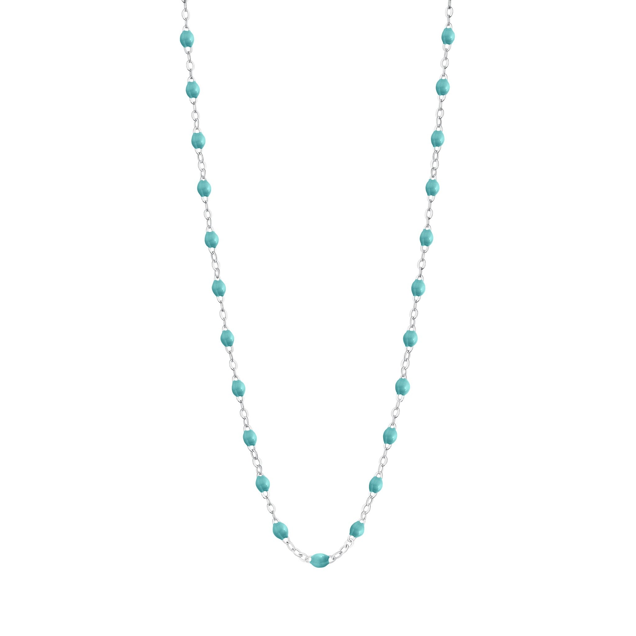 Collier turquoise vert Classique Gigi, or blanc, 50 cm classique gigi Référence :  b1gi001g3350xx -1