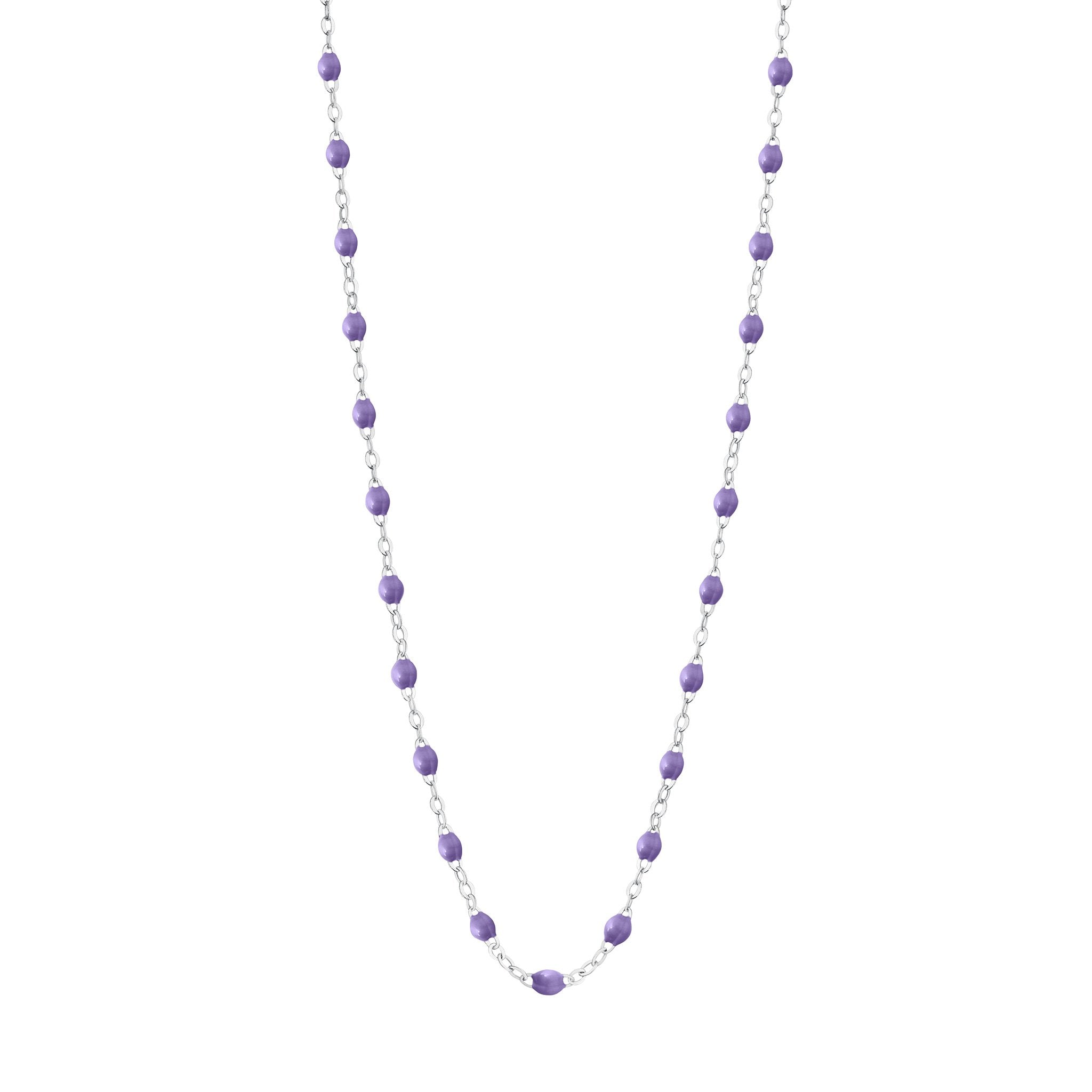 Collier mauve Classique Gigi, or blanc, 42 cm