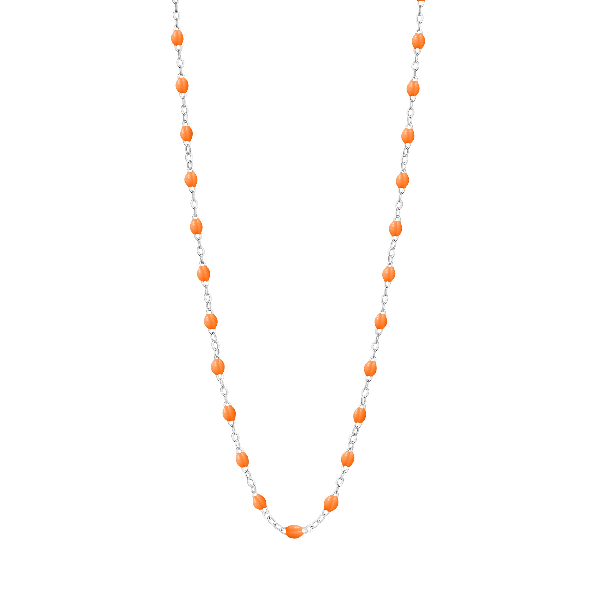 Collier mandarine Classique Gigi, or blanc, 42 cm