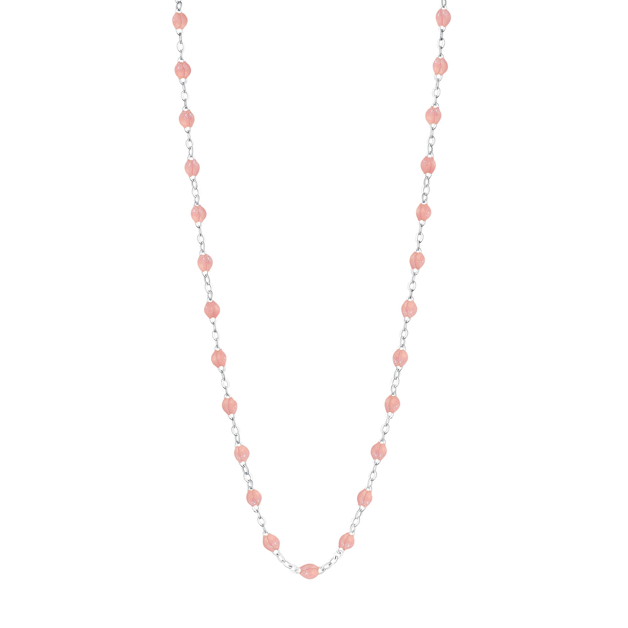 Collier blush Classique Gigi, or blanc, 42 cm