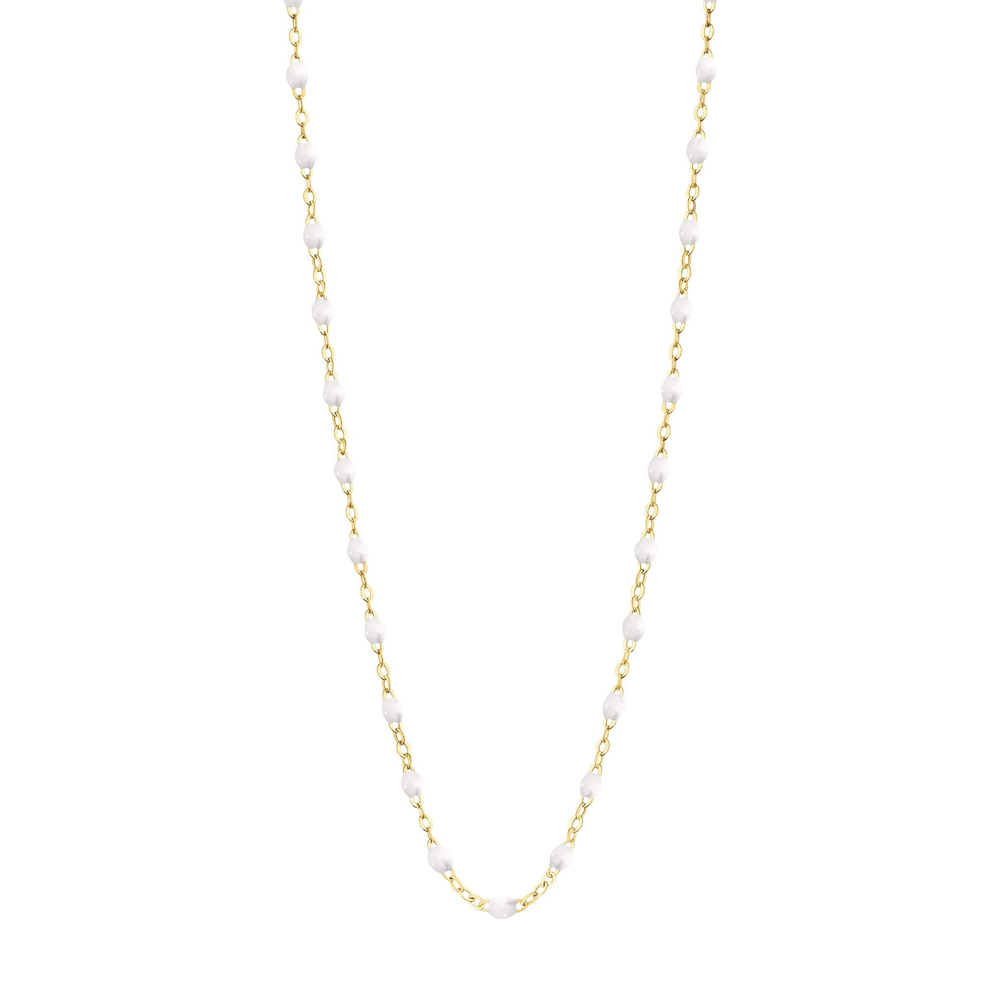 Collier blanc Classique Gigi, or jaune, 45 cm