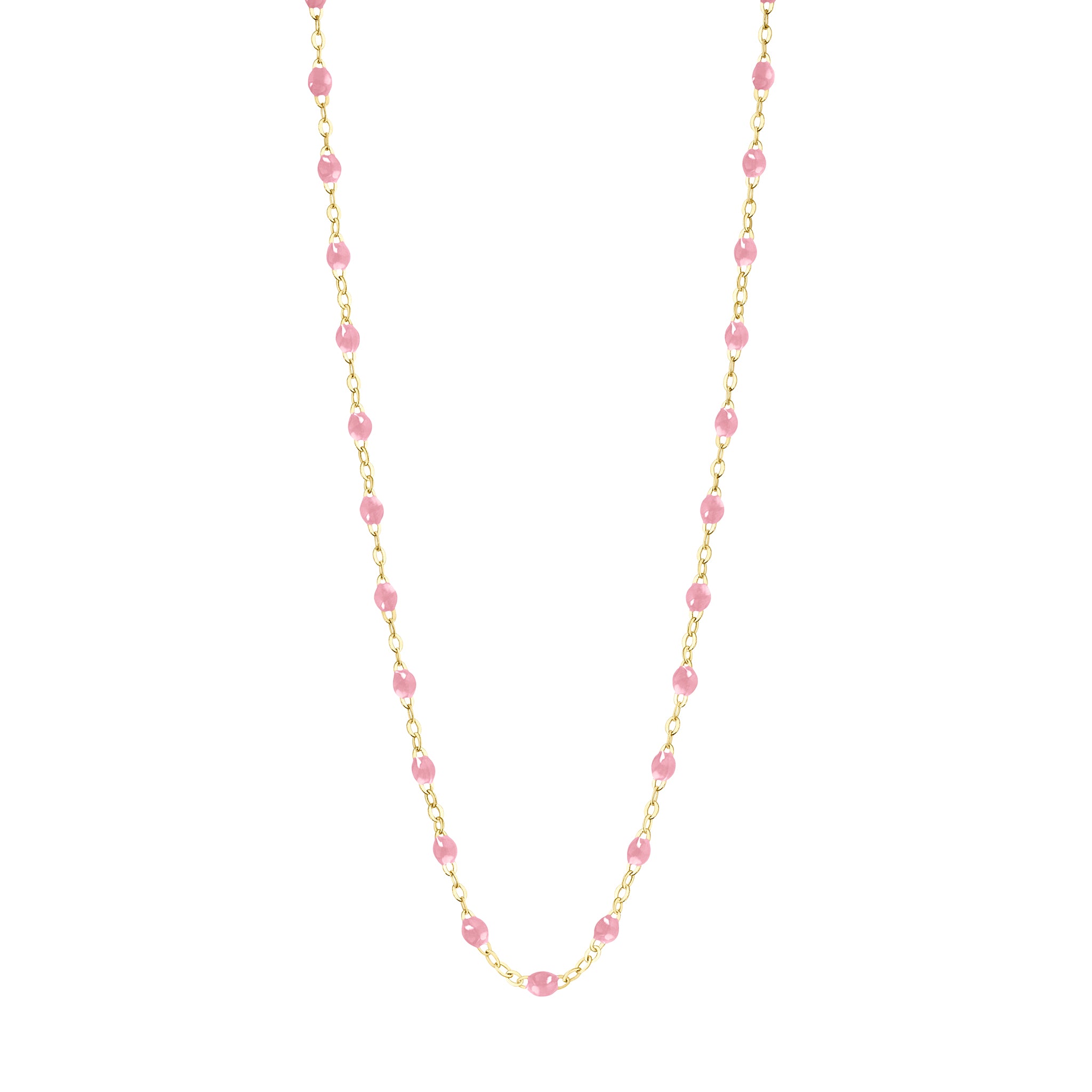 Collier fuchsia Classique Gigi, or jaune, 45 cm