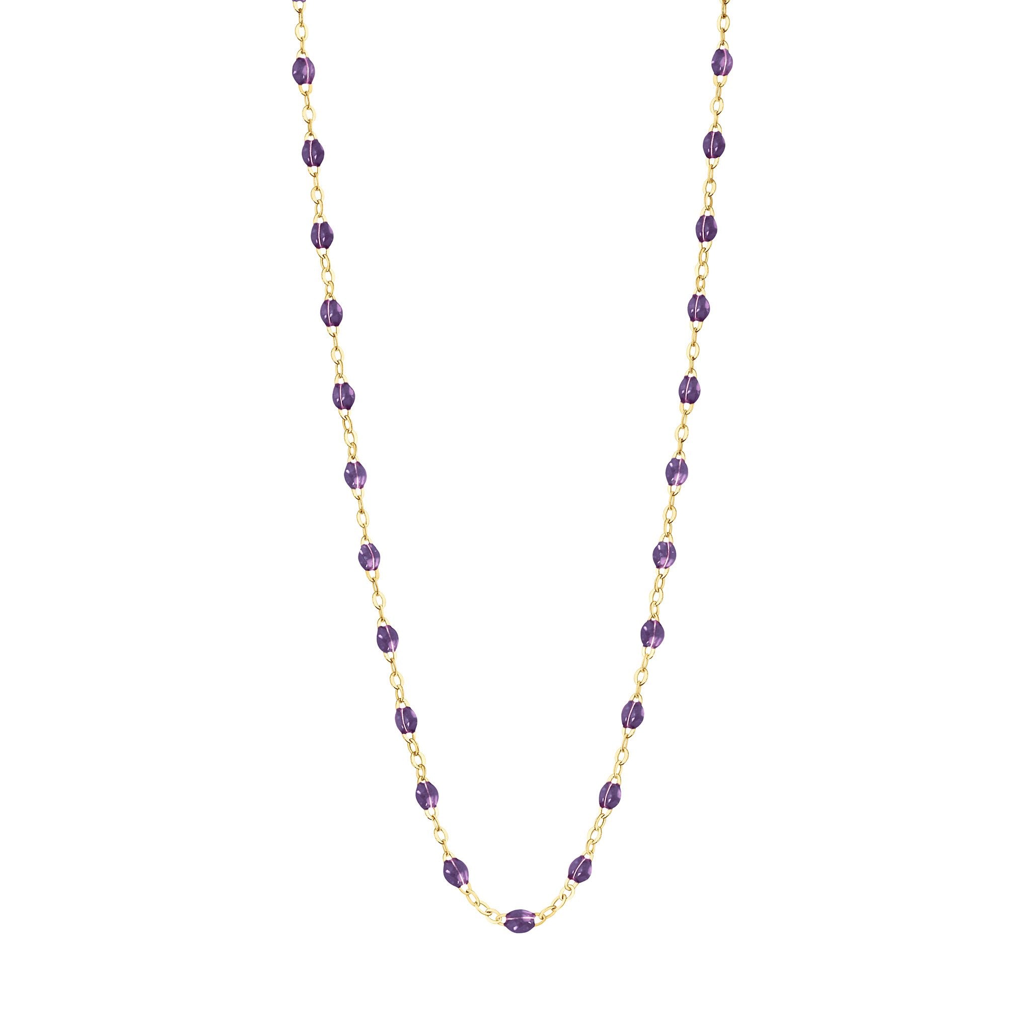 Collier violet Classique Gigi, or jaune, 42 cm