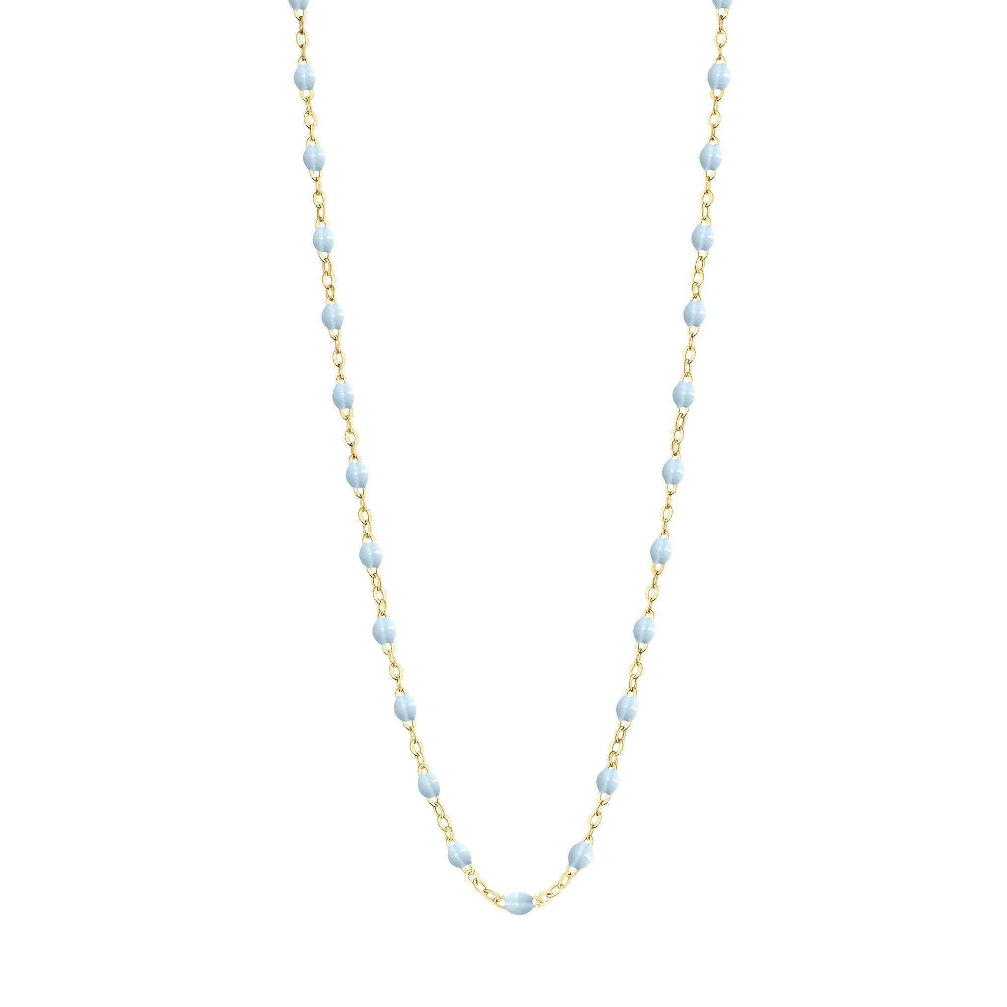 Collier bleu layette Classique Gigi, or jaune, 42 cm