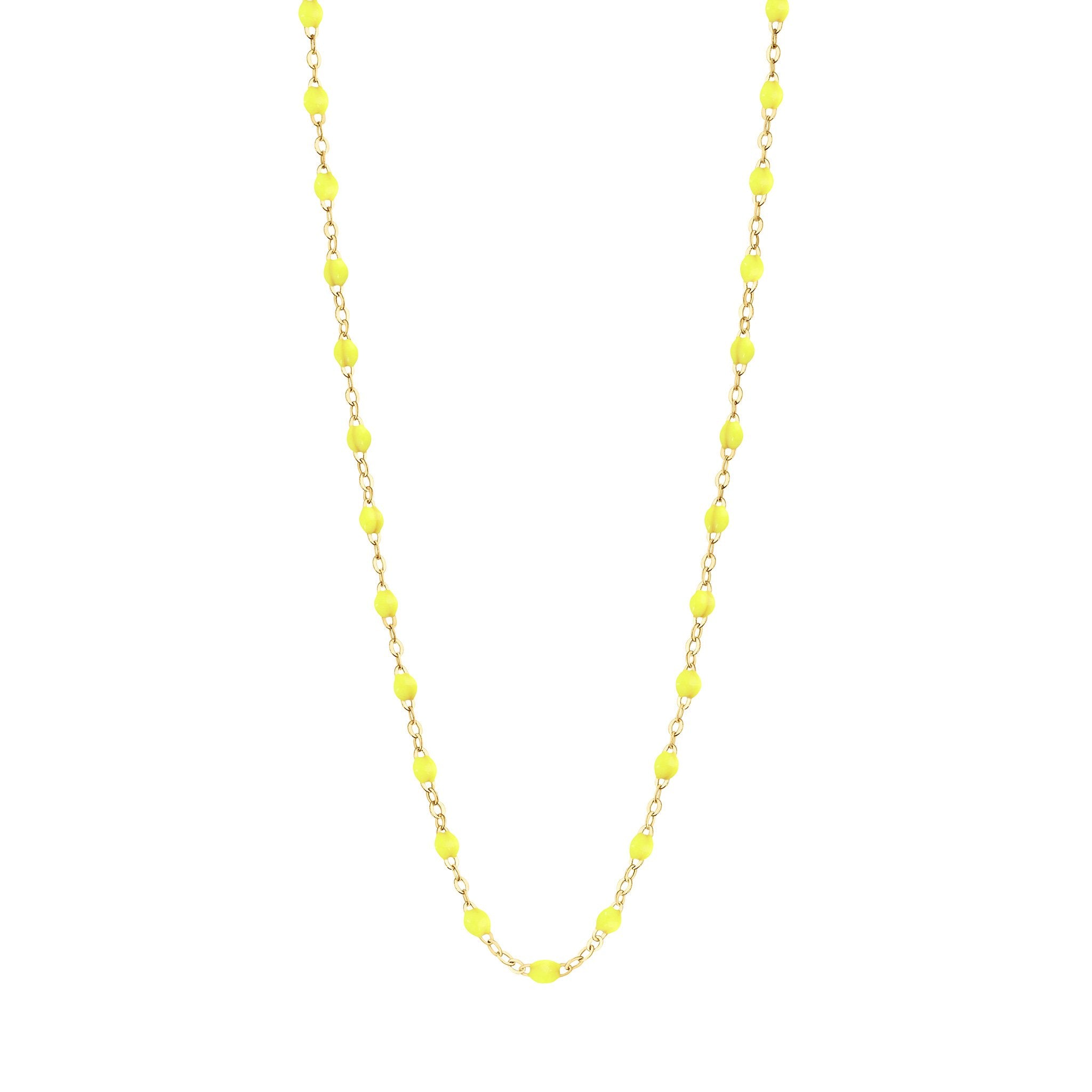 Collier jaune fluo Classique Gigi, or jaune, 45 cm