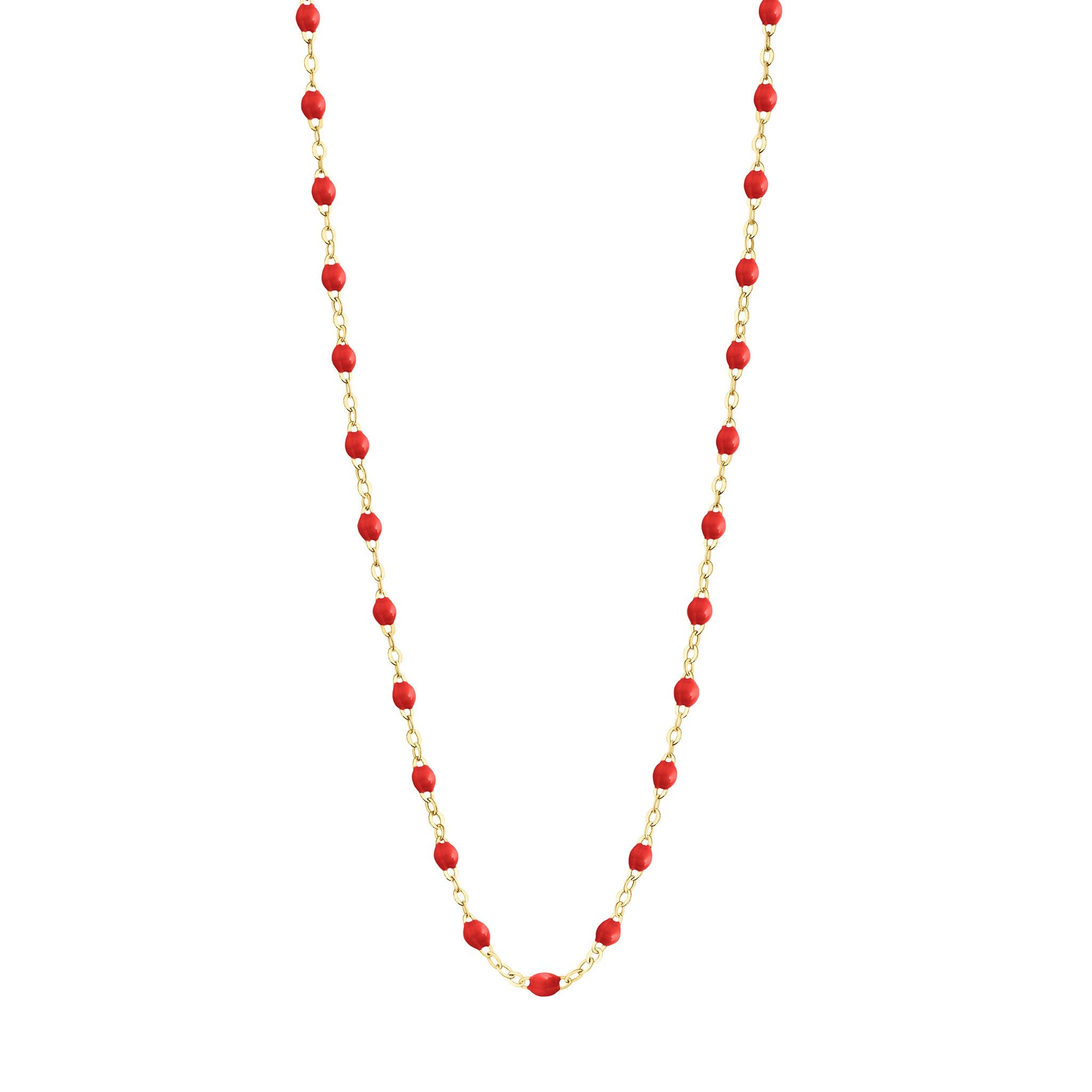 Collier coquelicot Classique Gigi, or jaune, 45 cm