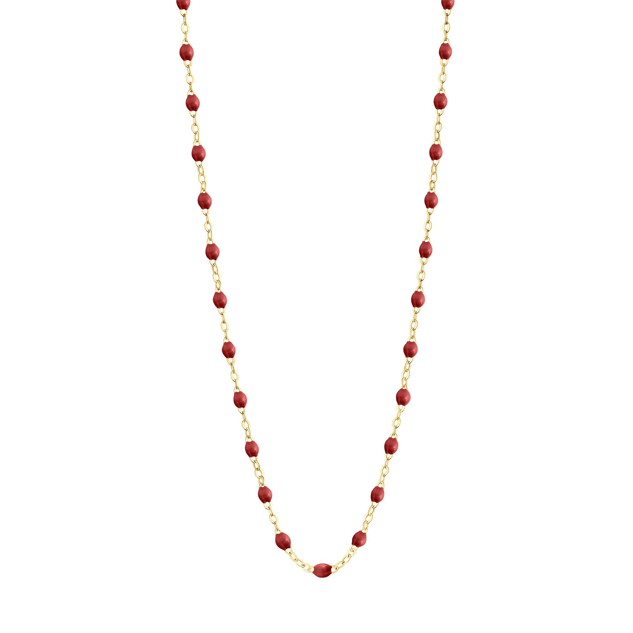 Collier bordeaux Classique Gigi, or jaune, 42 cm