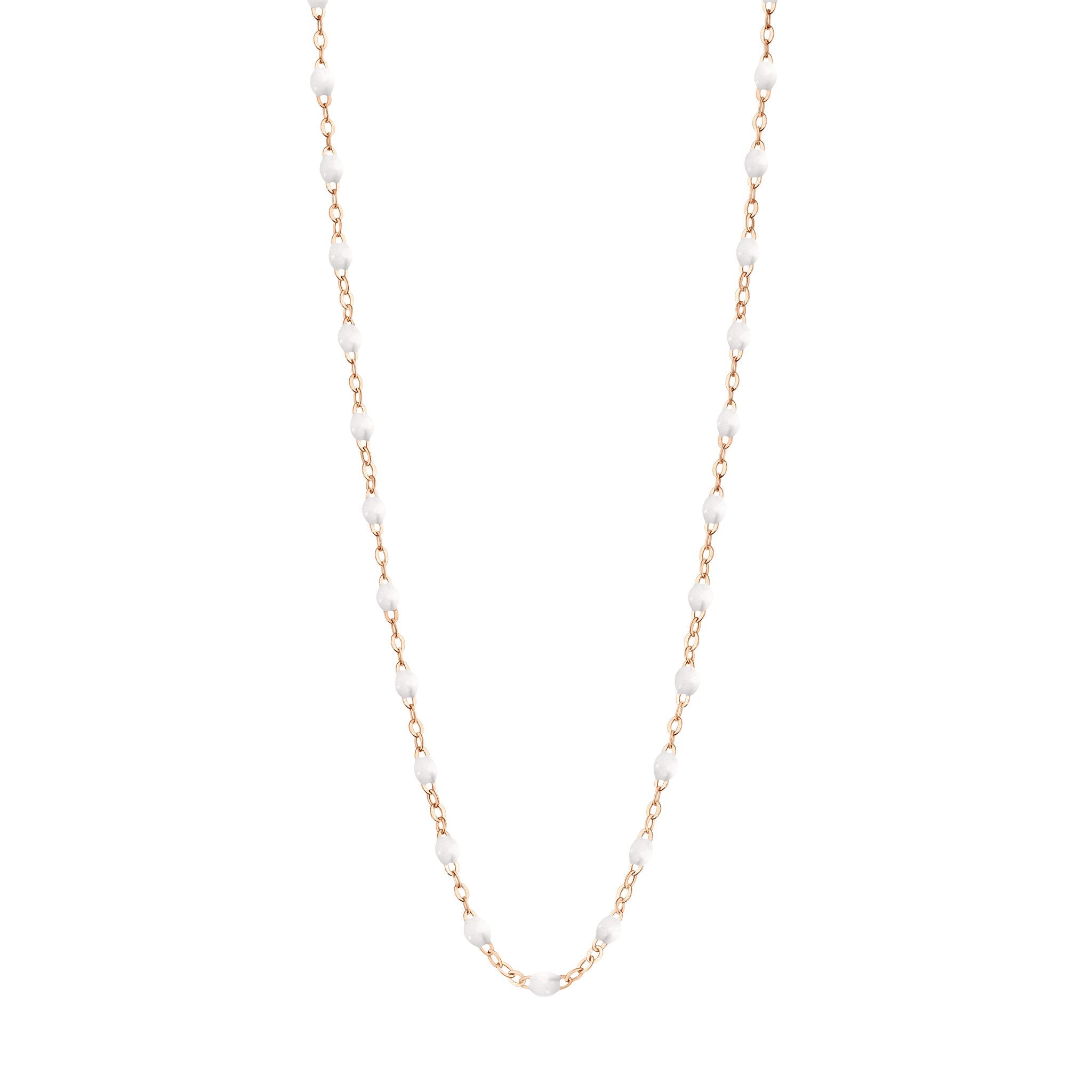 Collier blanc Classique Gigi, or rose, 45 cm