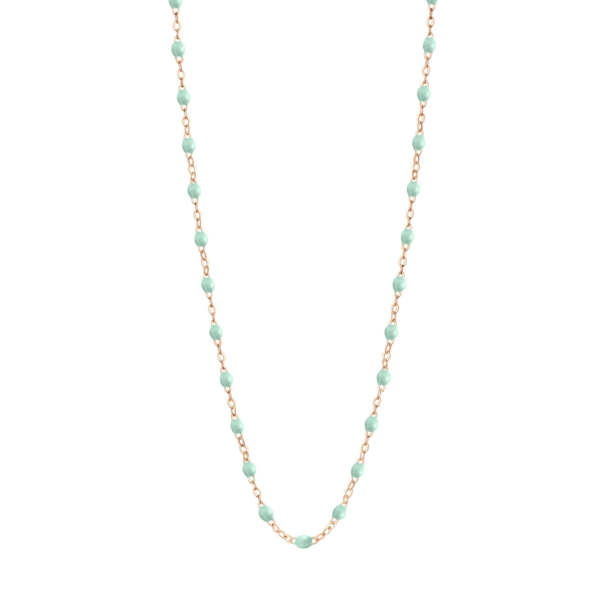 Collier jade Classique Gigi, or rose, 50 cm