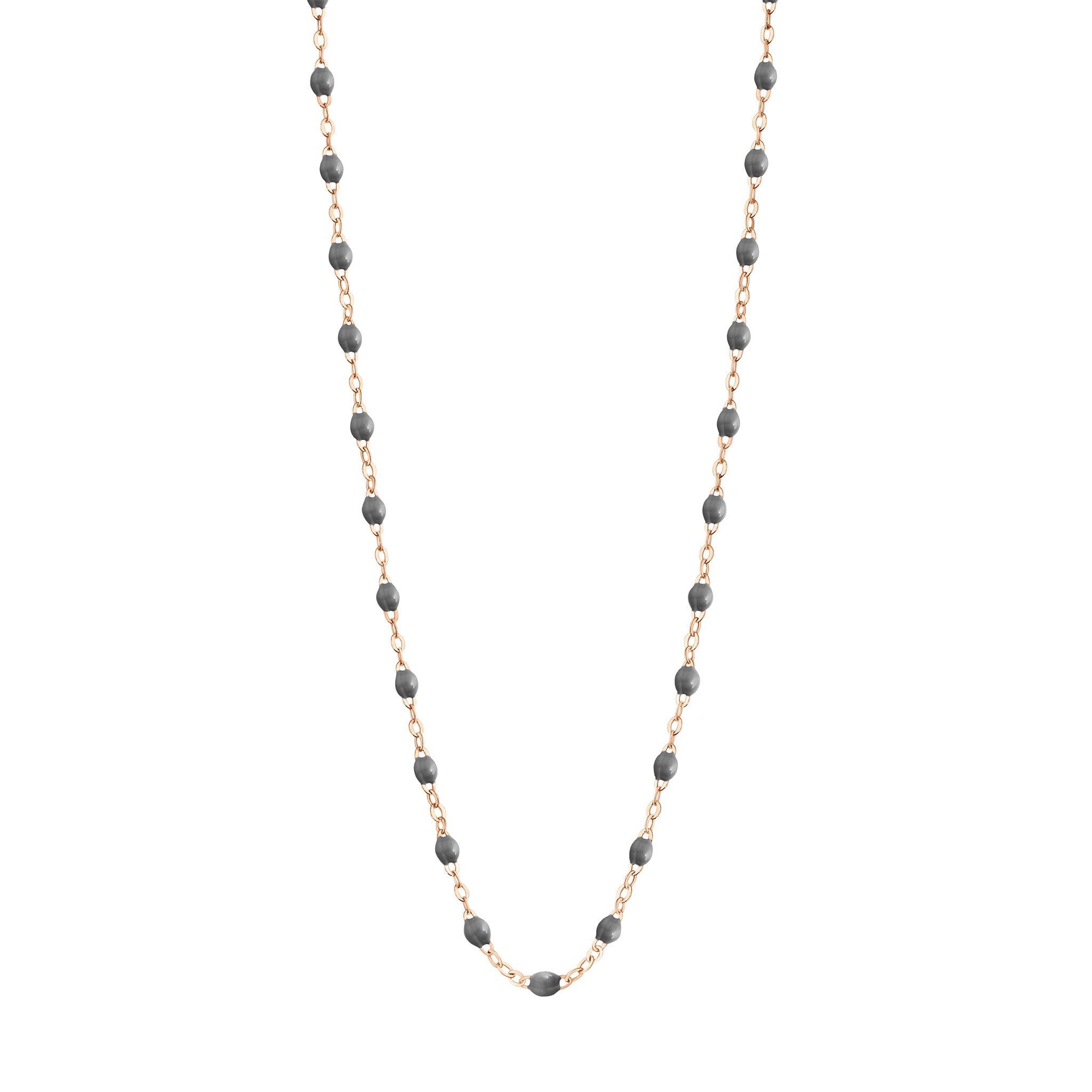 Collier gris foncé Classique Gigi, or rose, 50 cm