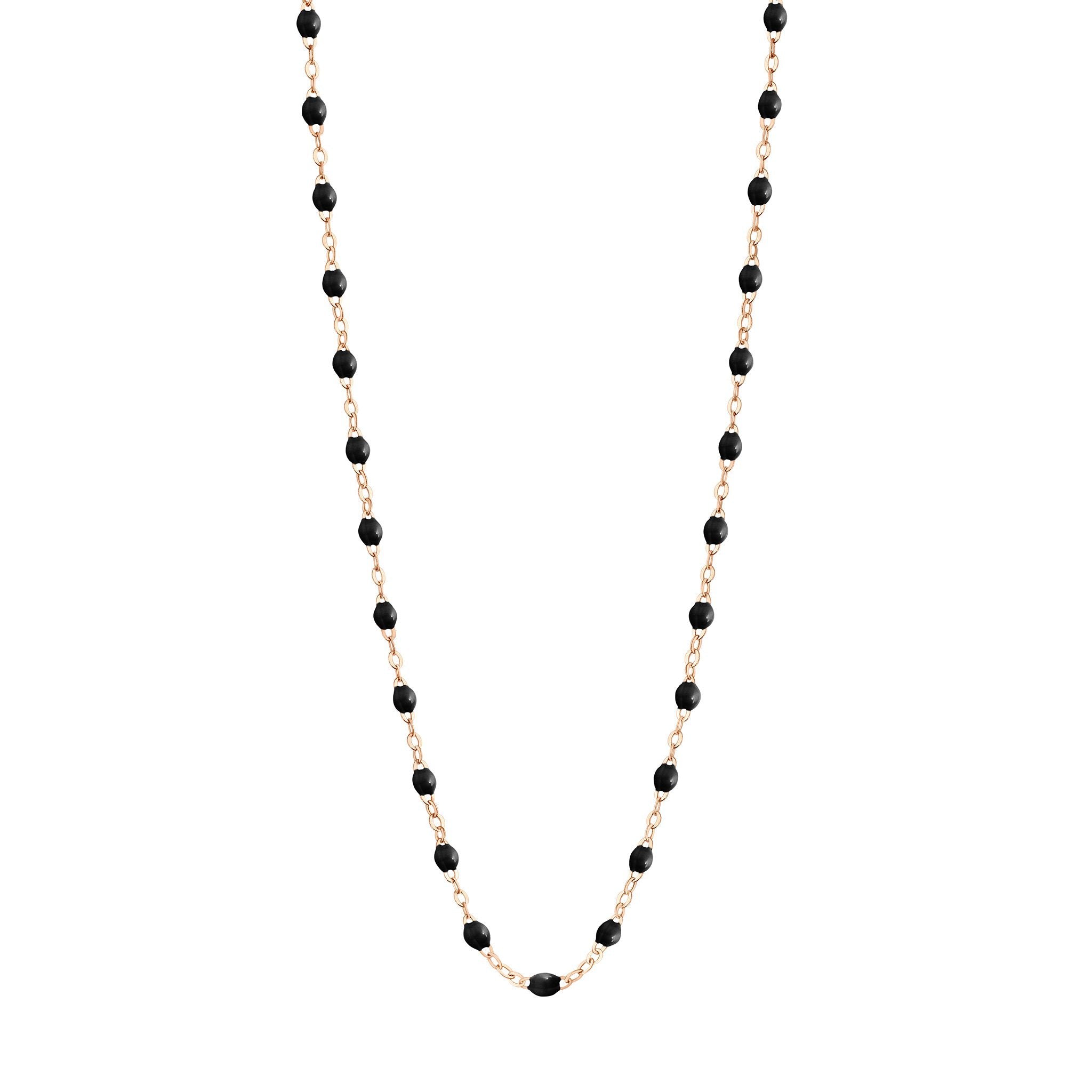 Collier noir Classique Gigi, or rose, 50 cm