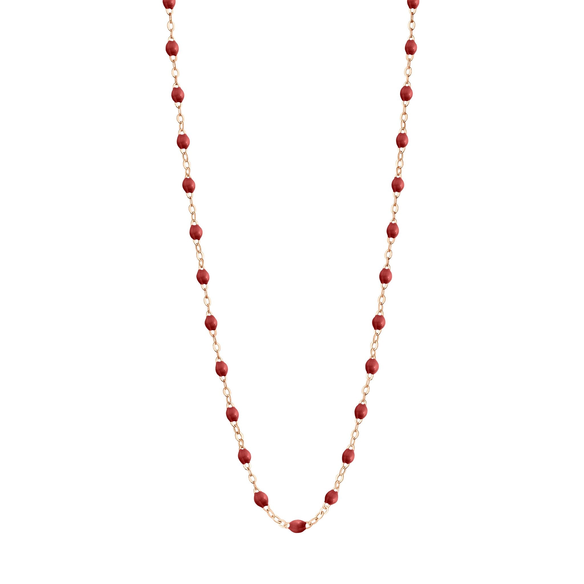 Collier bordeaux Classique Gigi, or rose, 50 cm