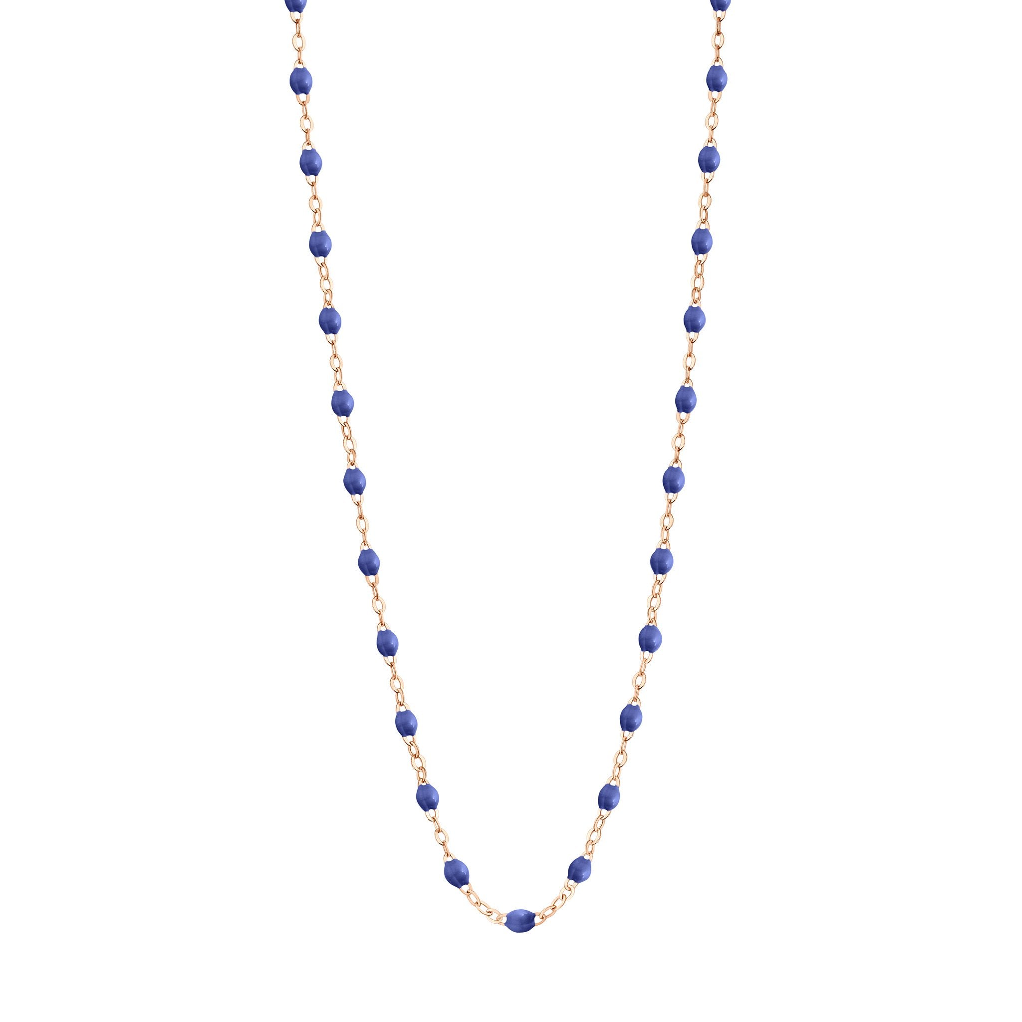 Collier bleuet Classique Gigi, or rose, 45 cm