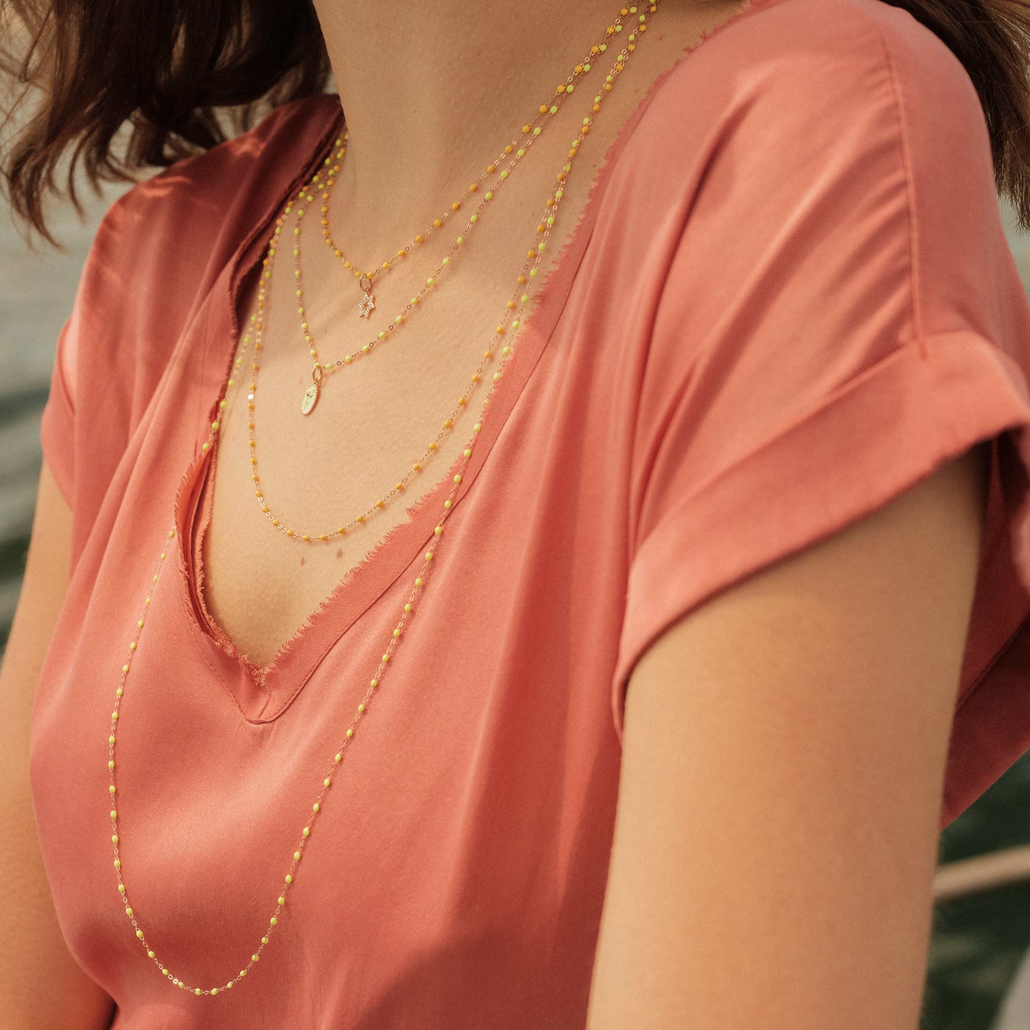 Collier citron Classique Gigi, or rose, 50 cm classique gigi Référence :  b1gi001r4750xx -2