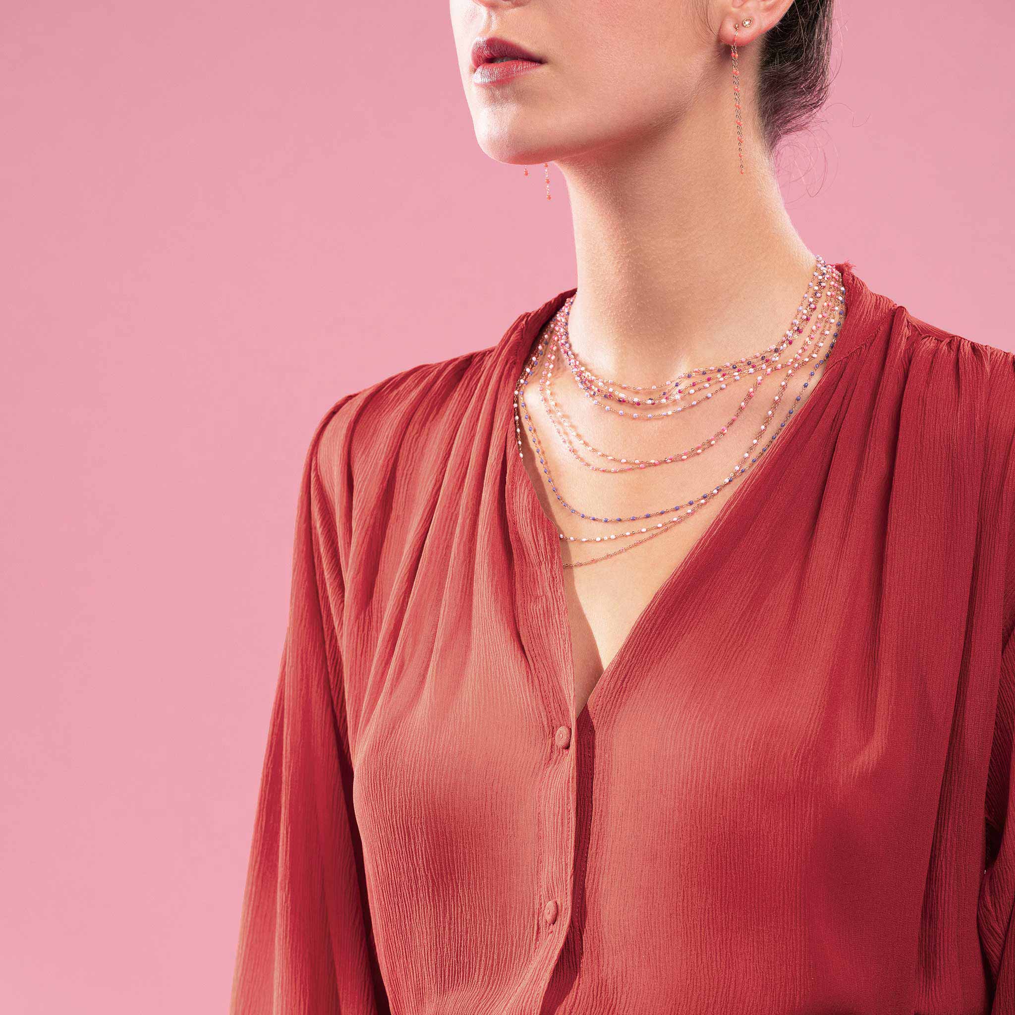 Collier saumon Classique Gigi, or rose, 45 cm classique gigi Référence :  b1gi001r4845xx -3