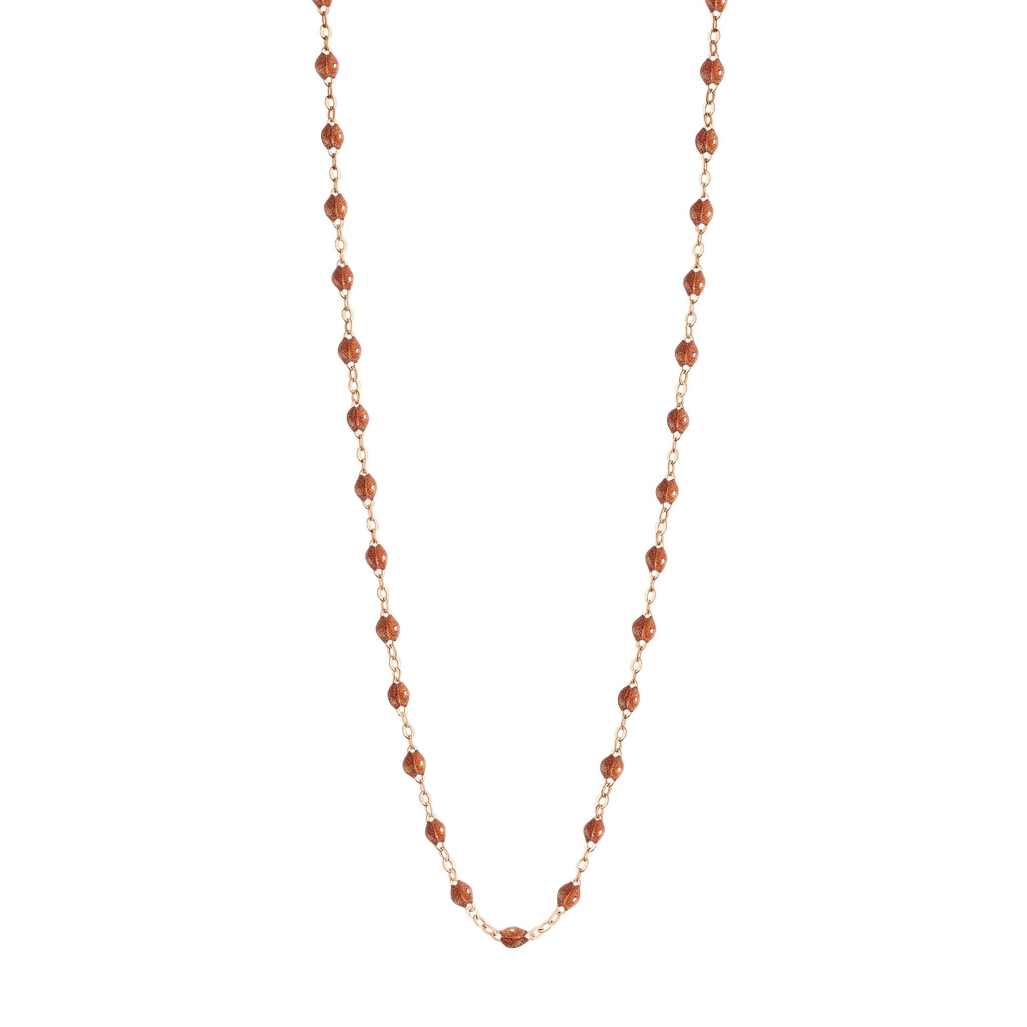 Collier fauve Classique Gigi, or rose, 50 cm