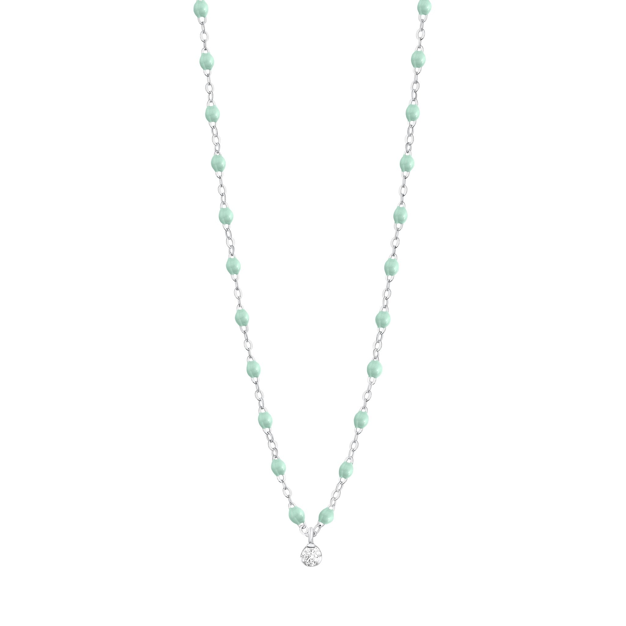 Collier jade Gigi Suprême, or blanc, 1 diamant, 42 cm gigi suprême Référence :  b1gs001g1742di -1