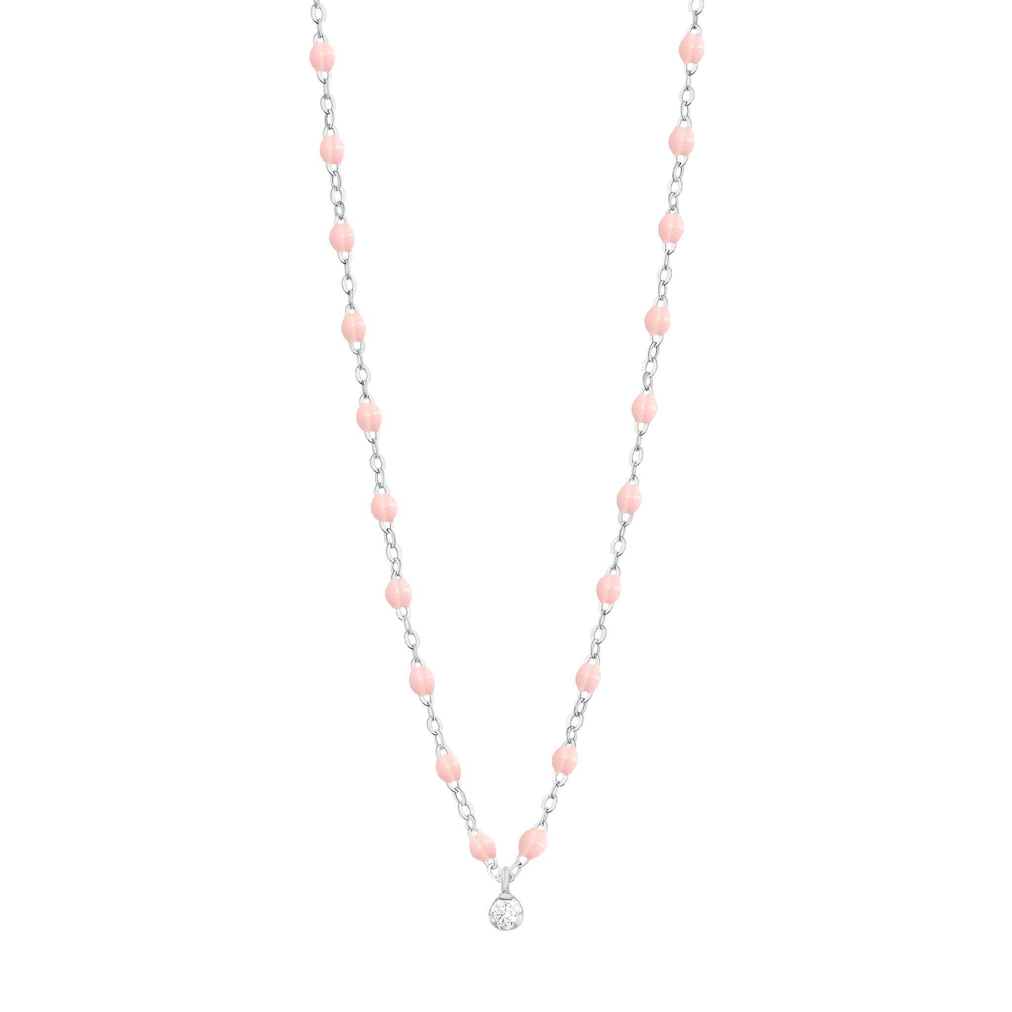 Collier rose bébé Gigi Suprême, or blanc, 1 diamant, 42 cm gigi suprême Référence :  b1gs001g2842di -1