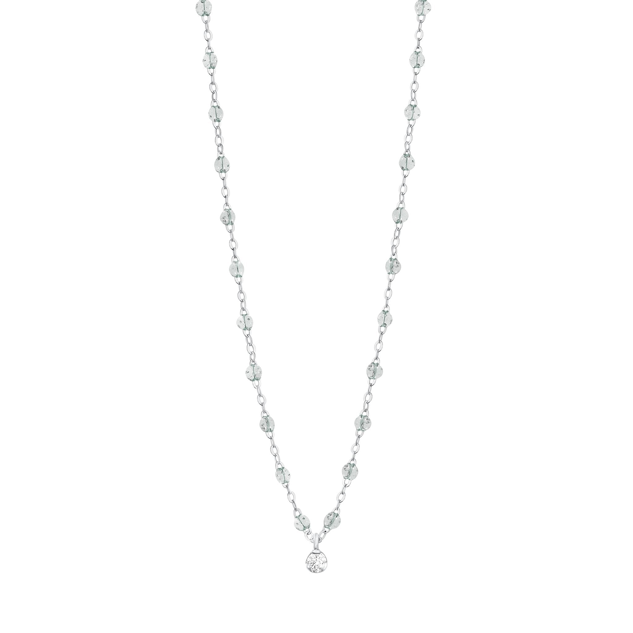 Collier sparkle Gigi Suprême, or blanc, 1 diamant, 42 cm gigi suprême Référence :  b1gs001g4942di -1