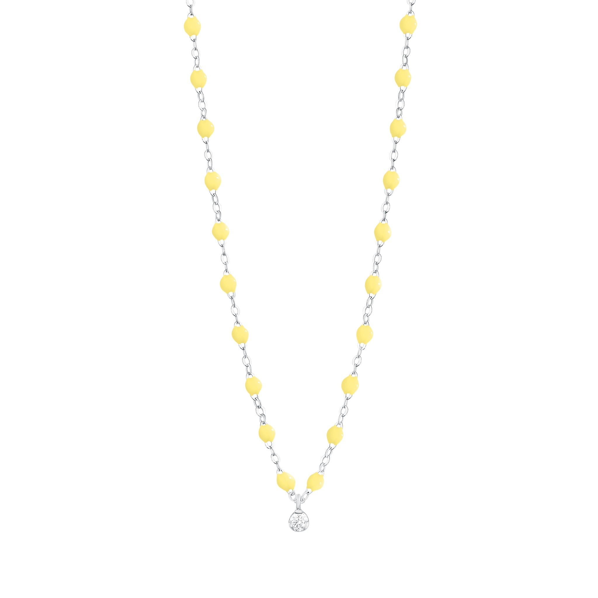 Collier mimosa Gigi Suprême, or blanc, 1 diamant, 42 cm gigi suprême Référence :  b1gs001g6442di -1