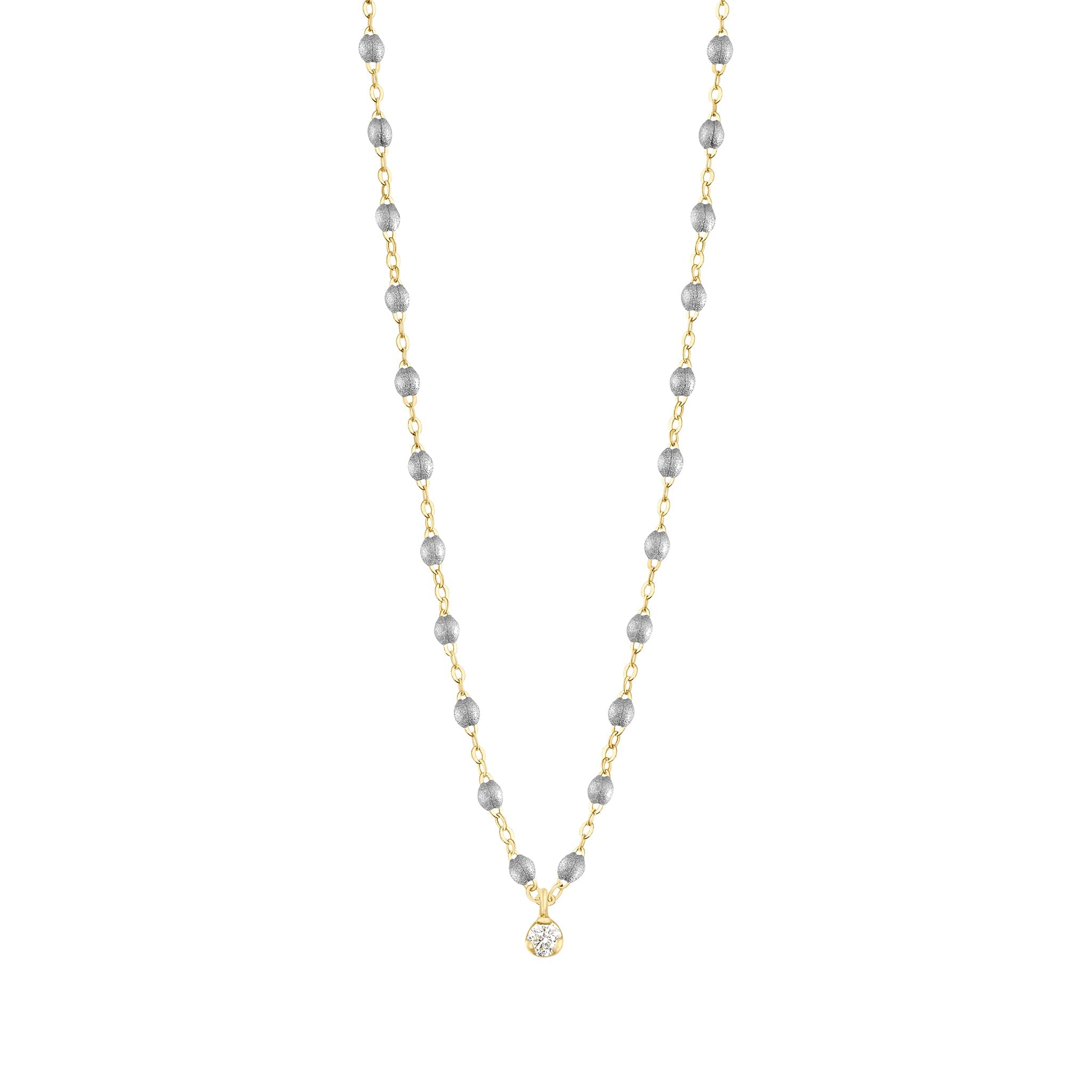 Collier argent Gigi Suprême, or jaune, 1 diamant, 42 cm gigi suprême Référence :  b1gs001j1642di -1